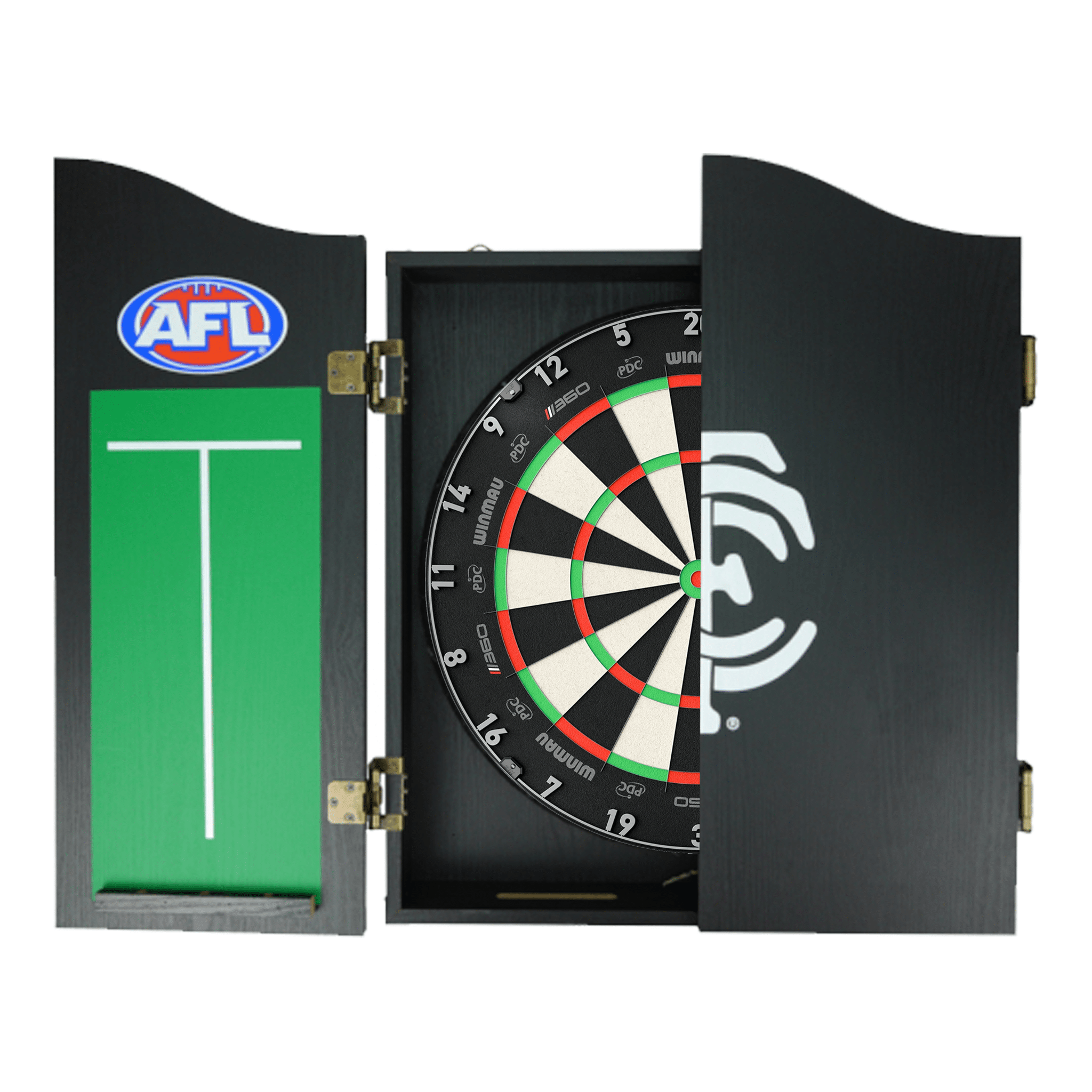 AFL Blade 360 Dartboard, Official AFL Cabinet & Darts - Complete Darts Set Blade 360 / Carlton Blues Boards