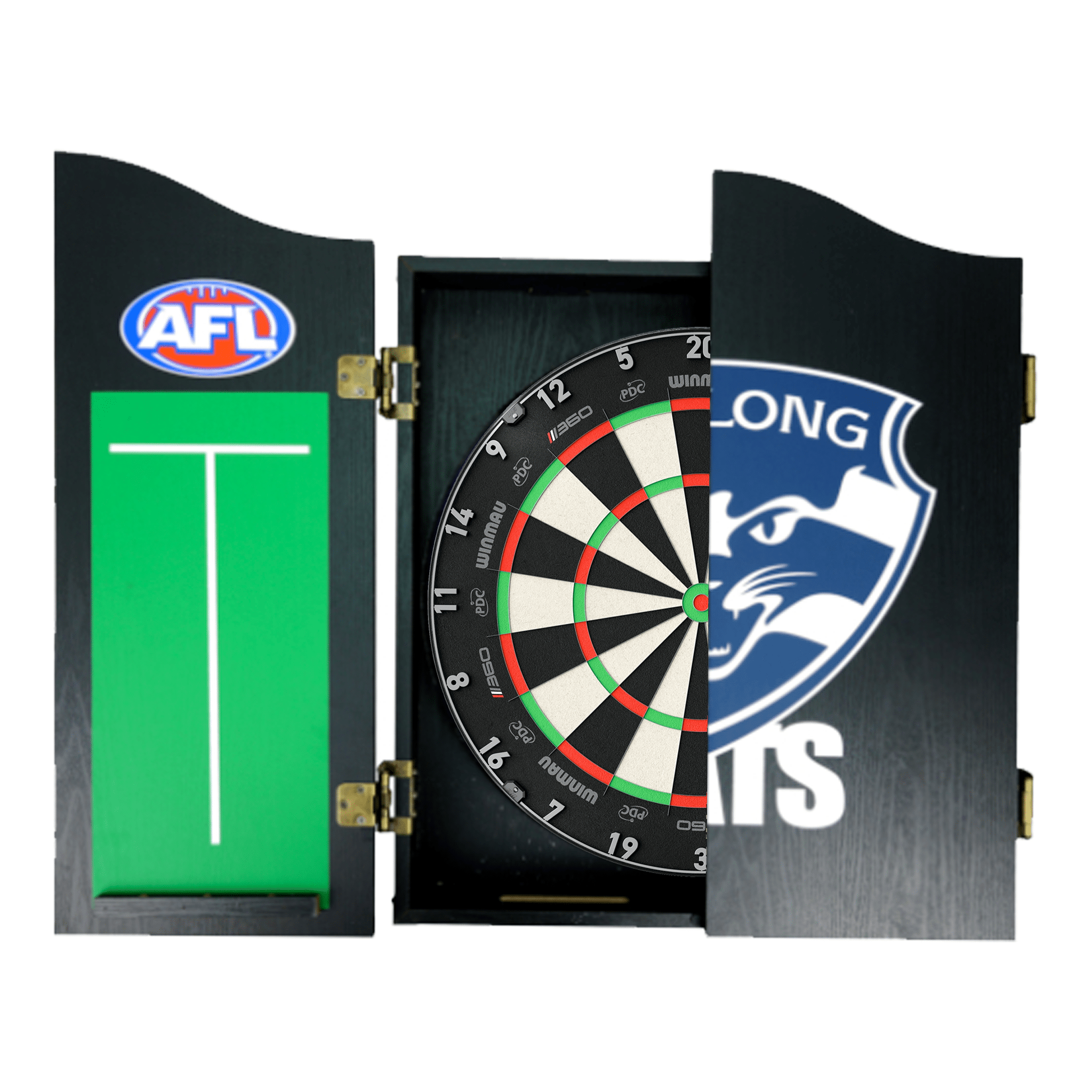 AFL Blade 360 Dartboard, Official AFL Cabinet & Darts - Complete Darts Set Blade 360 / Geelong Cats Boards