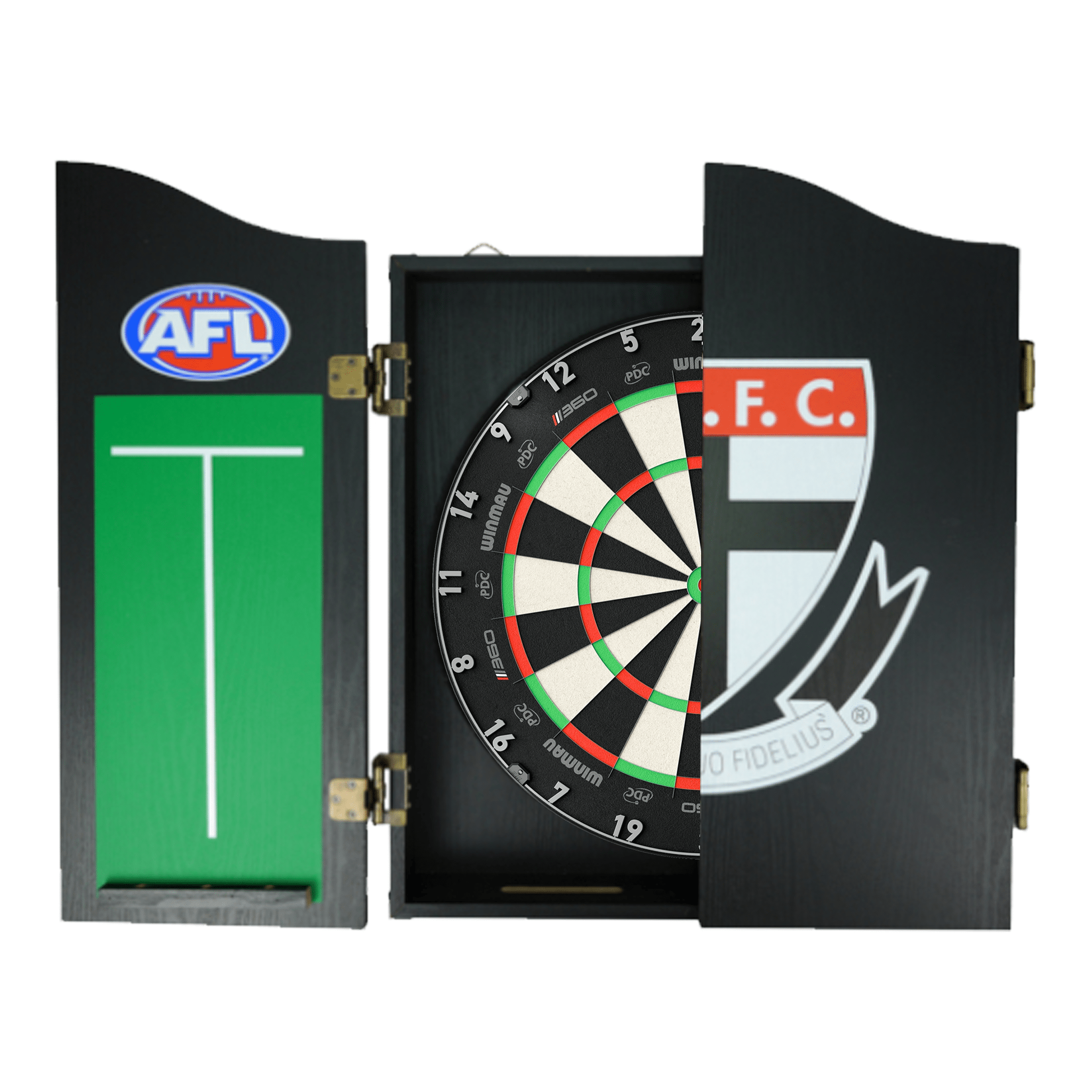 AFL Blade 360 Dartboard, Official AFL Cabinet & Darts - Complete Darts Set Blade 360 / St. Kilda Saints Boards