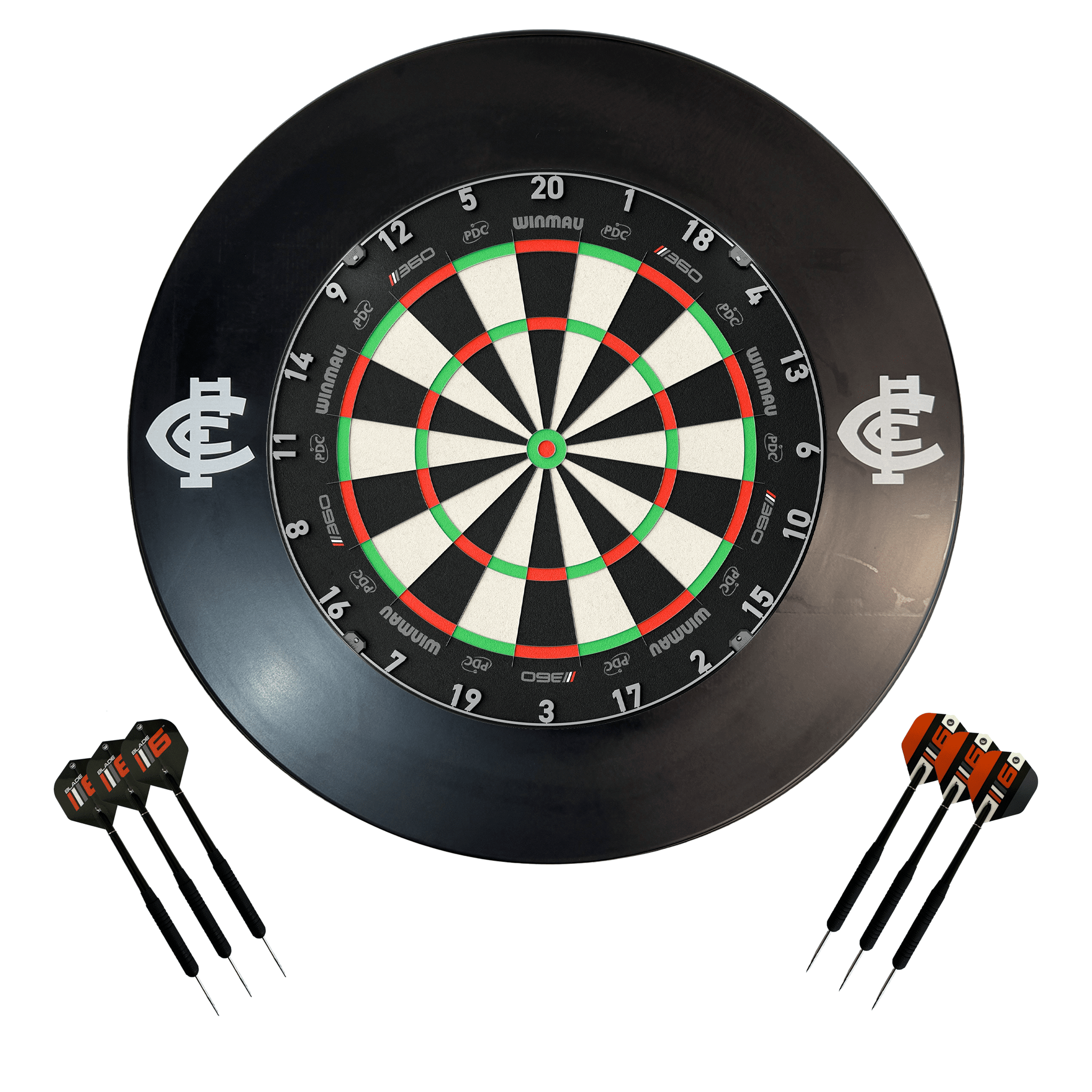 AFL Blade 360 Dartboard, Official AFL Surround & Darts - Complete Darts Set Blade 360 / Carlton Blues Boards
