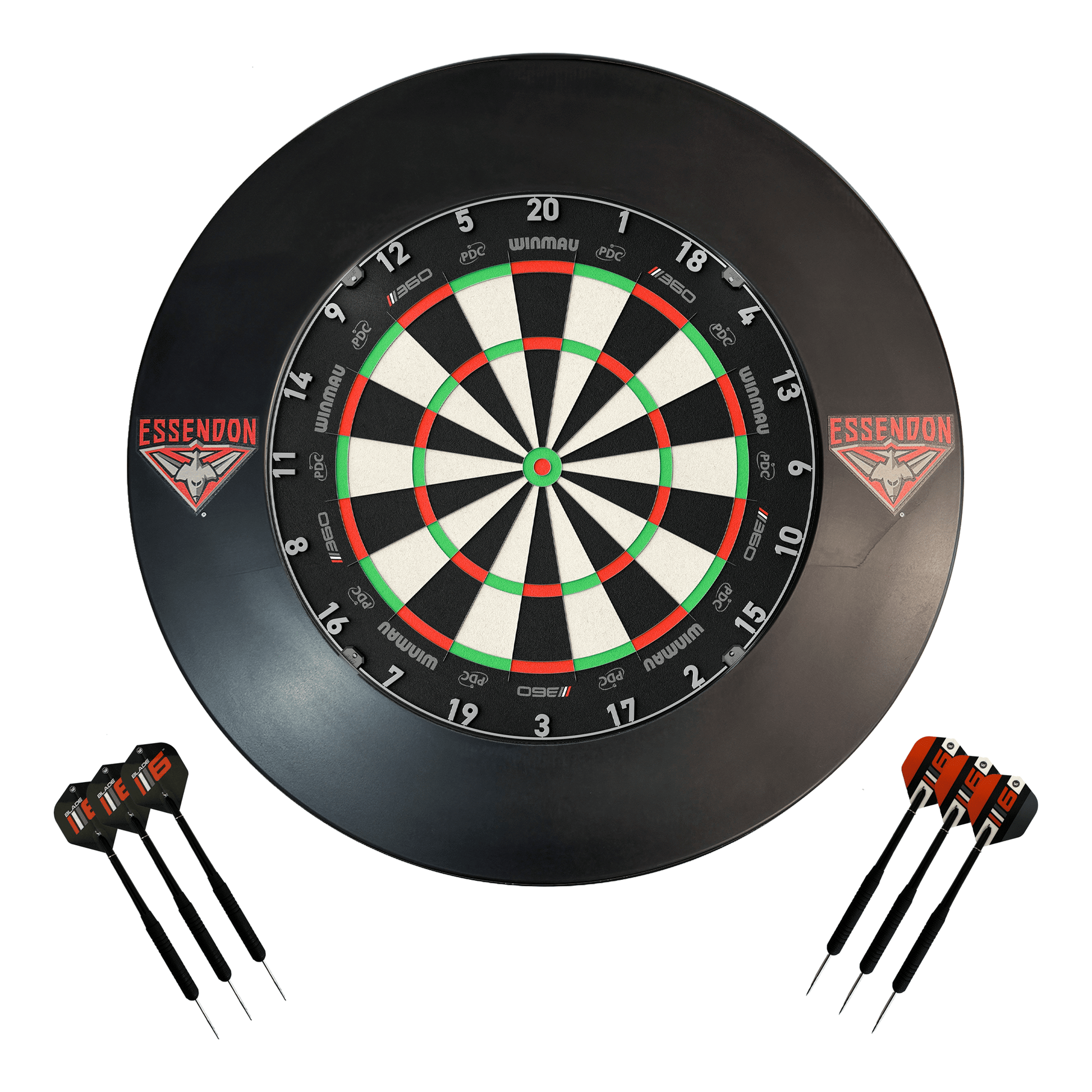 AFL Blade 360 Dartboard, Official AFL Surround & Darts - Complete Darts Set Blade 360 / Essendon Bombers Boards