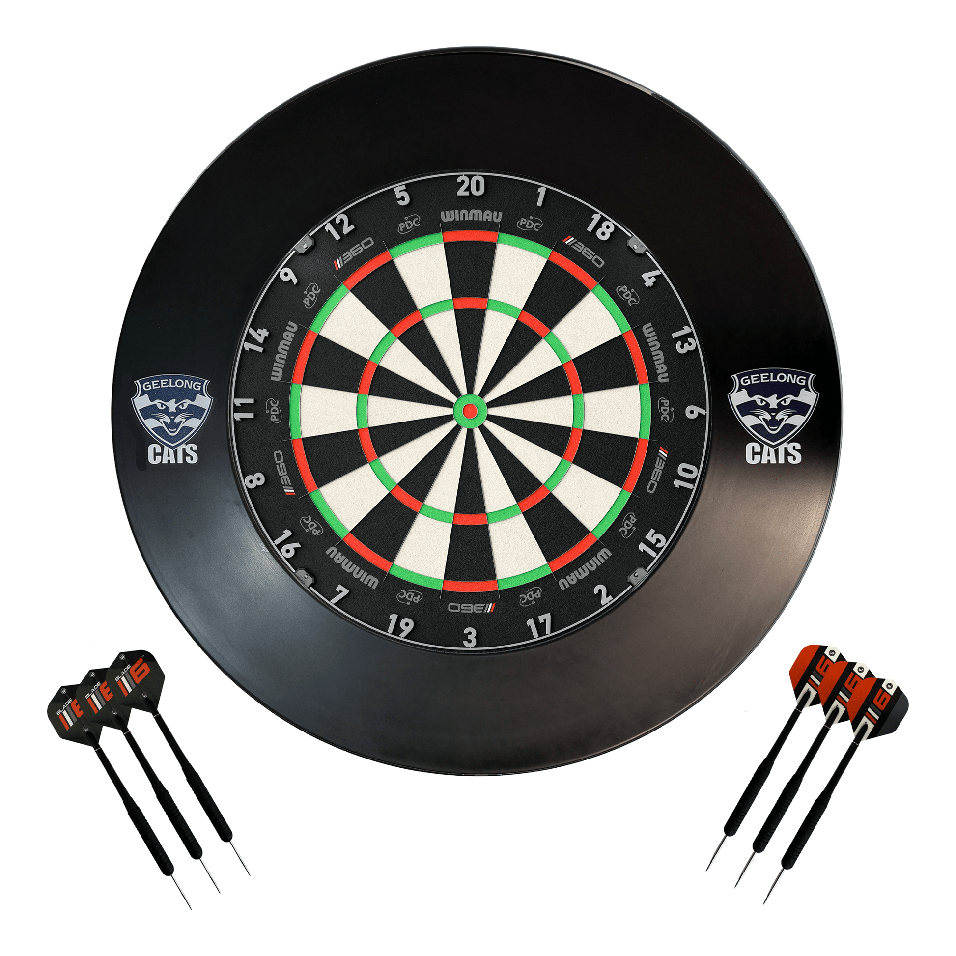 AFL Blade 360 Dartboard, Official AFL Surround & Darts - Complete Darts Set Blade 360 / Geelong Cats Boards