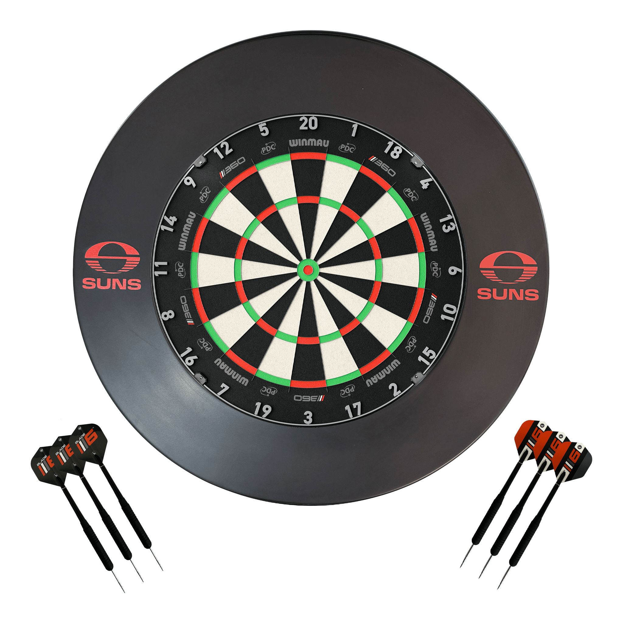 AFL Blade 360 Dartboard, Official AFL Surround & Darts - Complete Darts Set Blade 360 / Gold Coast Suns Boards