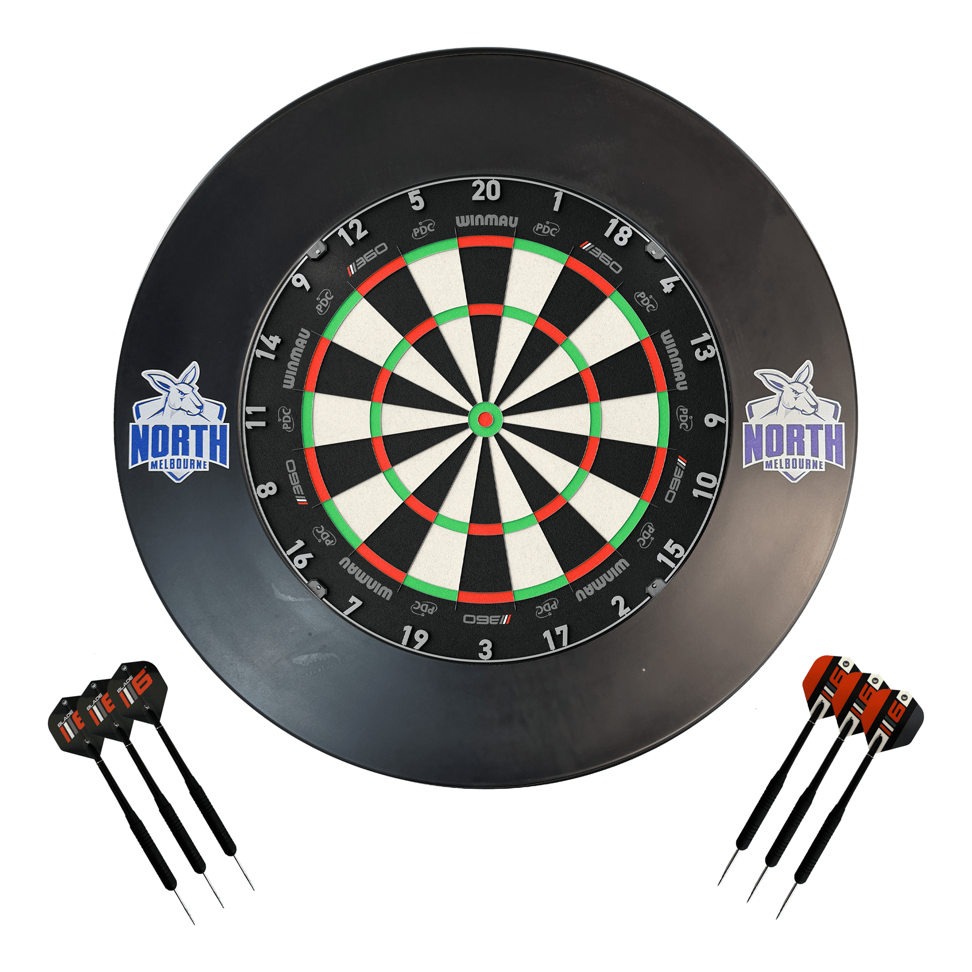 AFL Blade 360 Dartboard, Official AFL Surround & Darts - Complete Darts Set Blade 360 / North Melbourne Kangaroos Boards