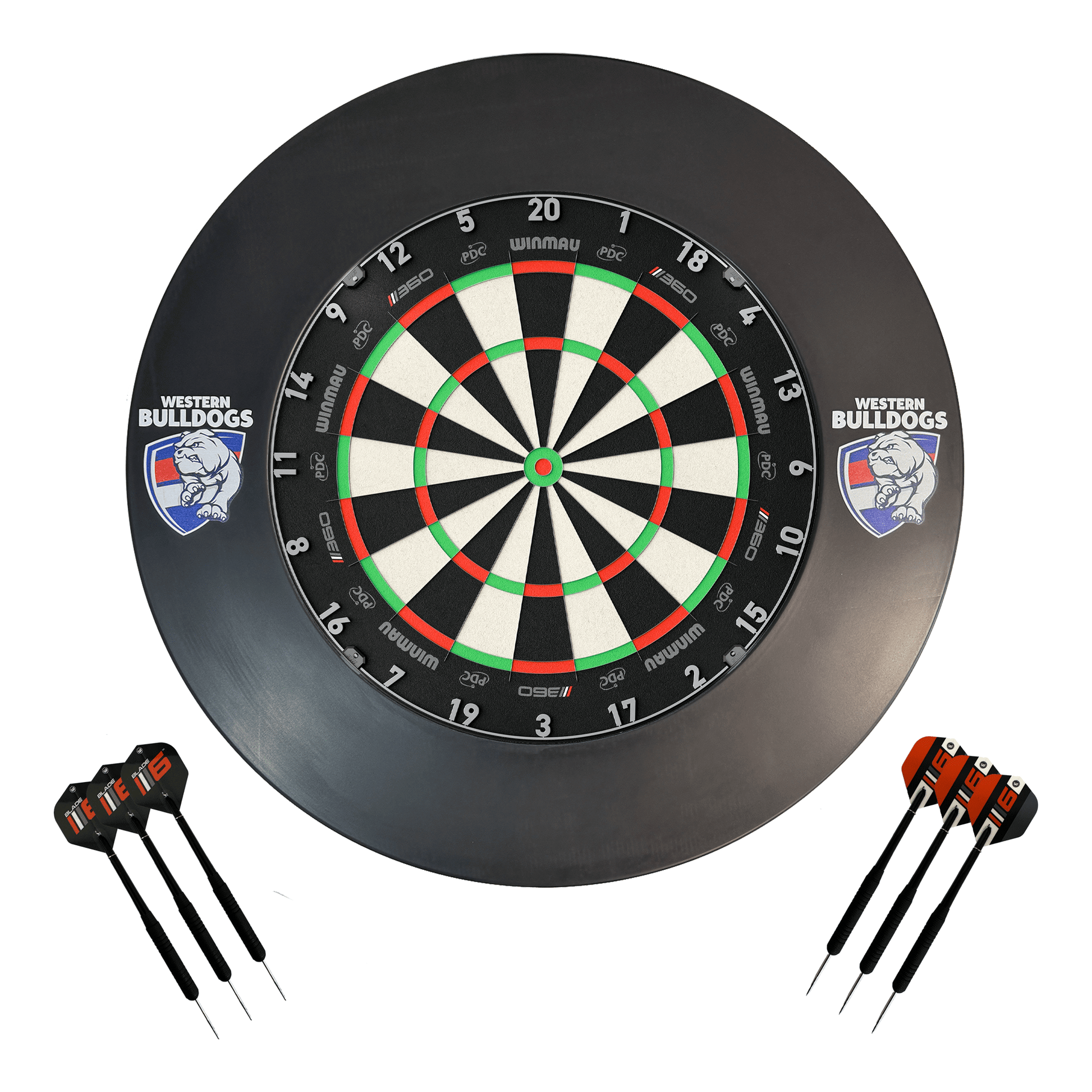 AFL Blade 360 Dartboard, Official AFL Surround & Darts - Complete Darts Set Blade 360 / Western Bulldogs Boards