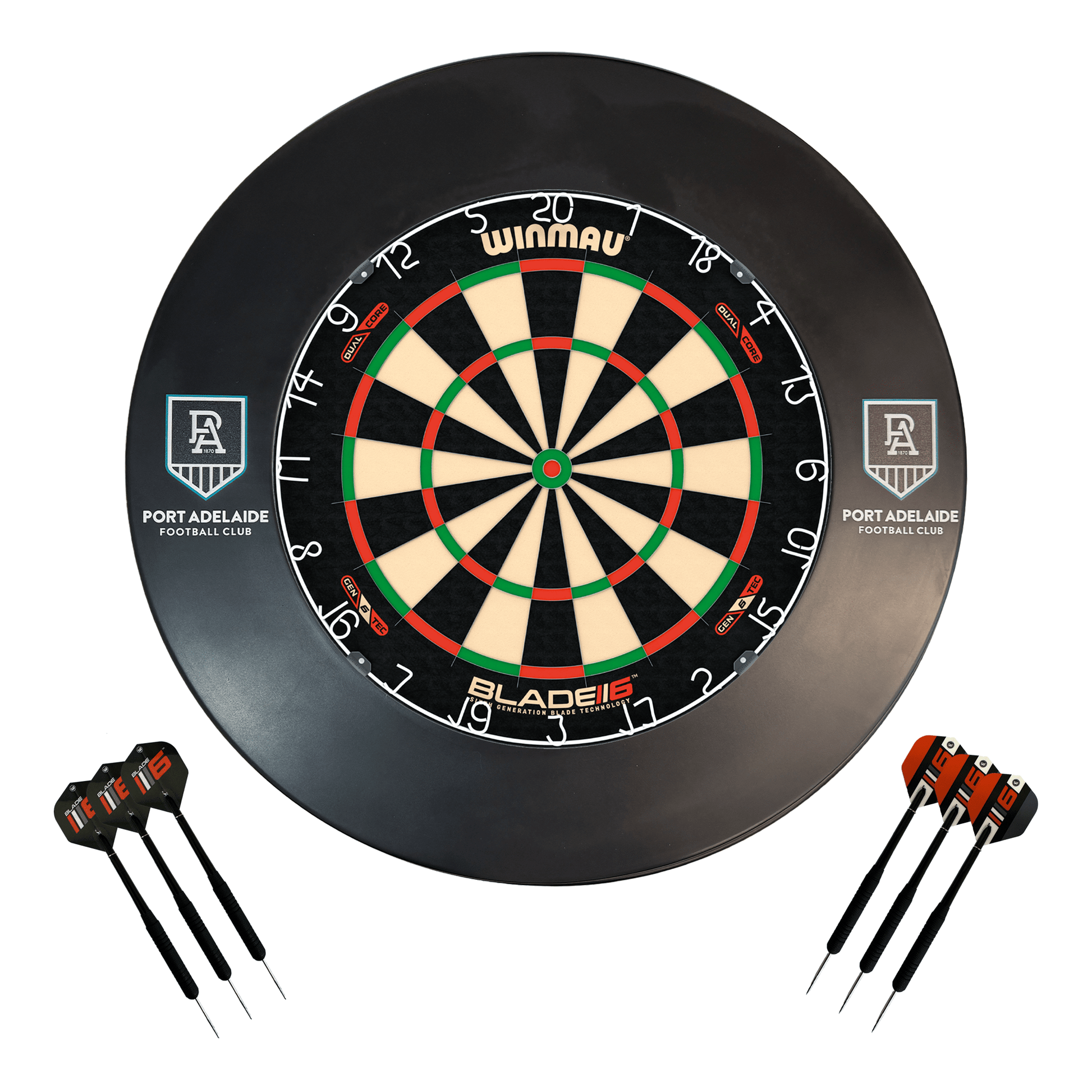AFL Blade 6 Dartboard, Official AFL Surround & Darts - Complete Darts Set Blade 6 Dual Core / Carlton Blues Boards