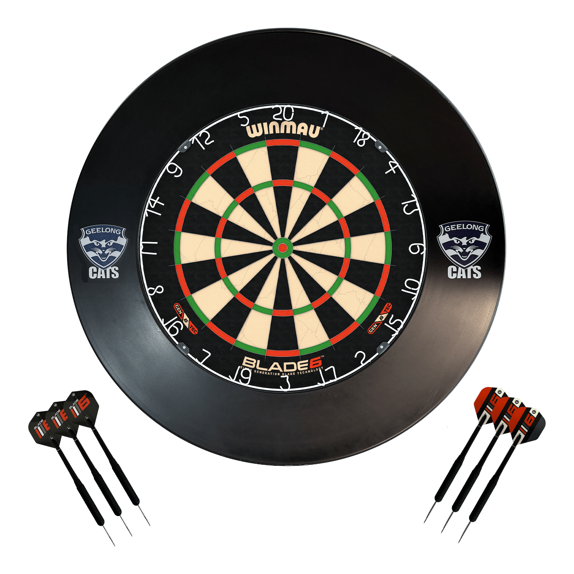 AFL Blade 6 Dartboard, Official AFL Surround & Darts - Complete Darts Set Blade 6 / Geelong Cats Boards