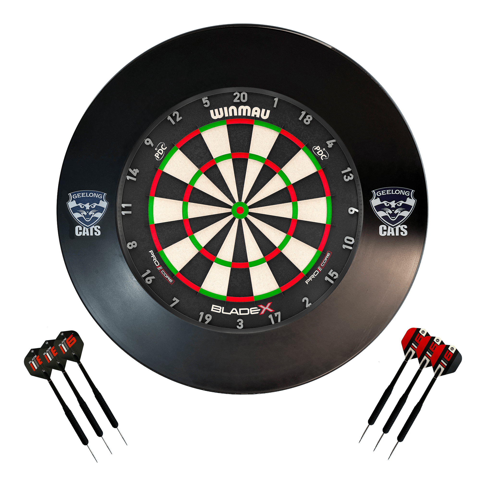 AFL Blade X Dartboard, Official AFL Surround & Darts - Complete Darts Set Blade X / Geelong Cats Boards
