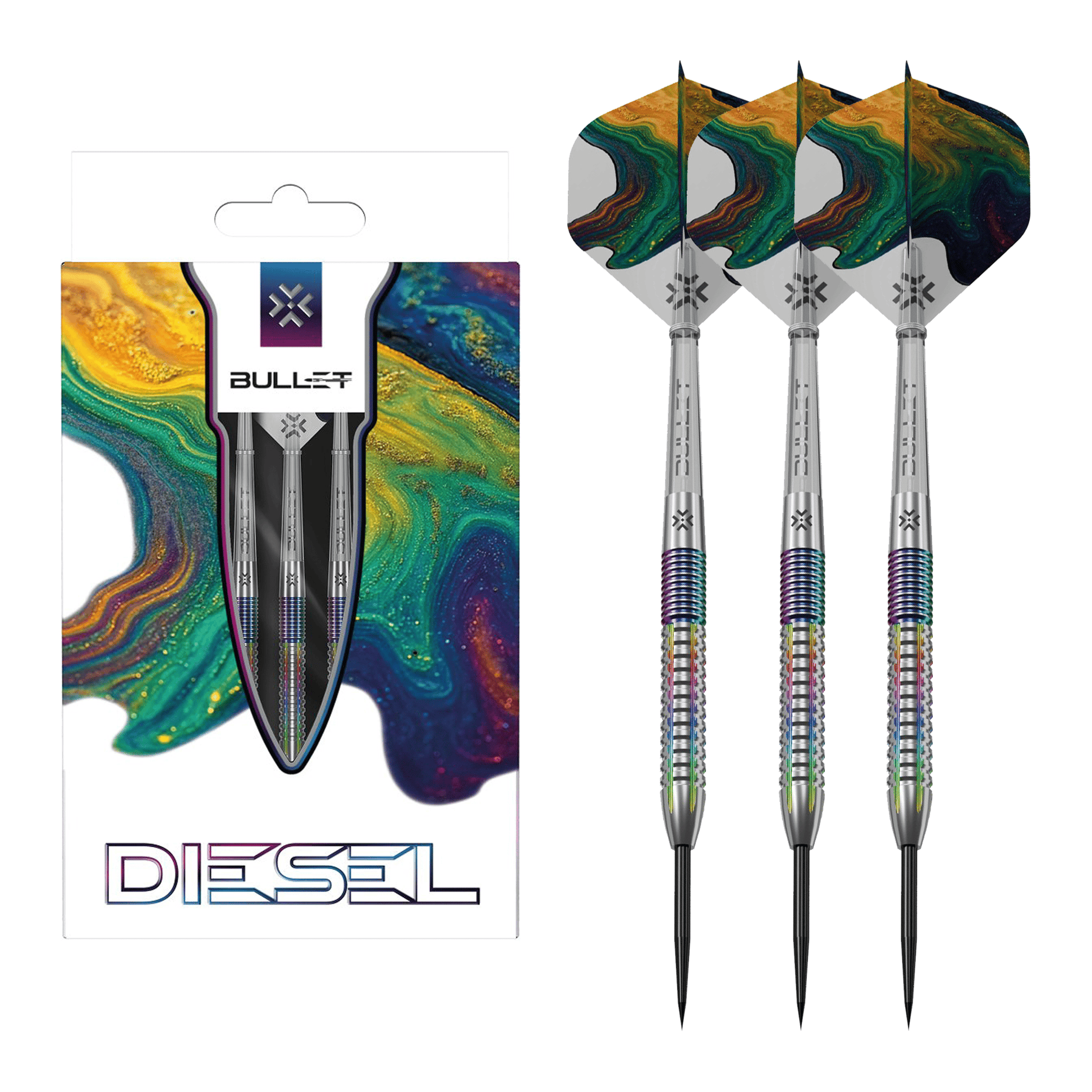 Bullet Diesel v2 - 85% Tungsten Steel Tip Darts 22 Grams Darts