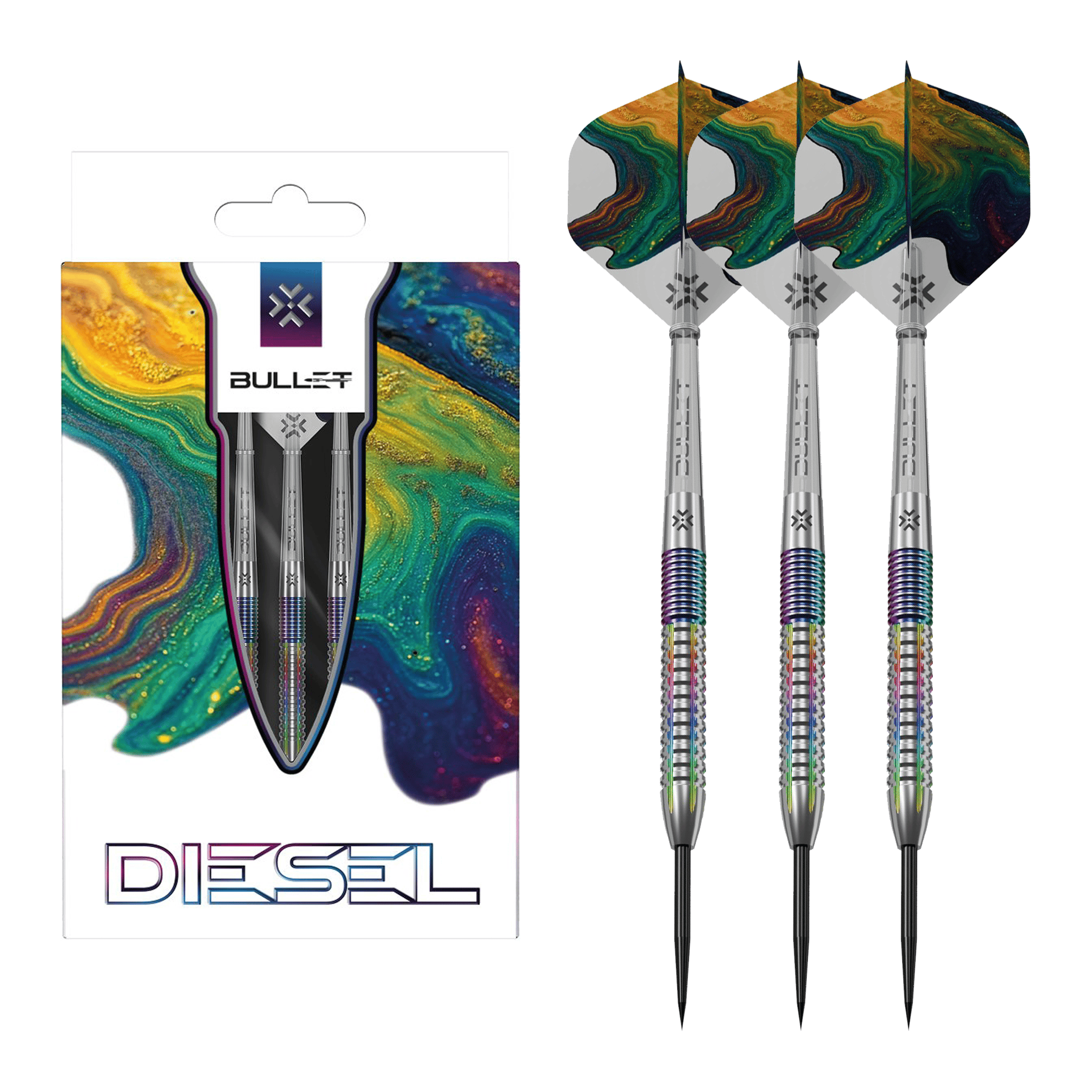 Bullet Diesel v2 - 85% Tungsten Steel Tip Darts 22 Grams Darts