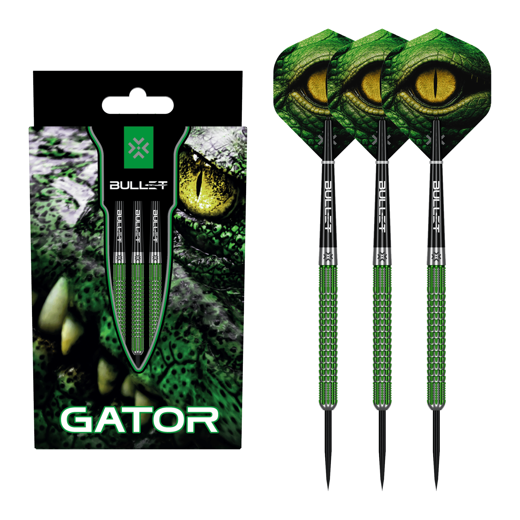 Bullet Gator - 90% Tungsten Steel Tip Darts 22 Grams Darts