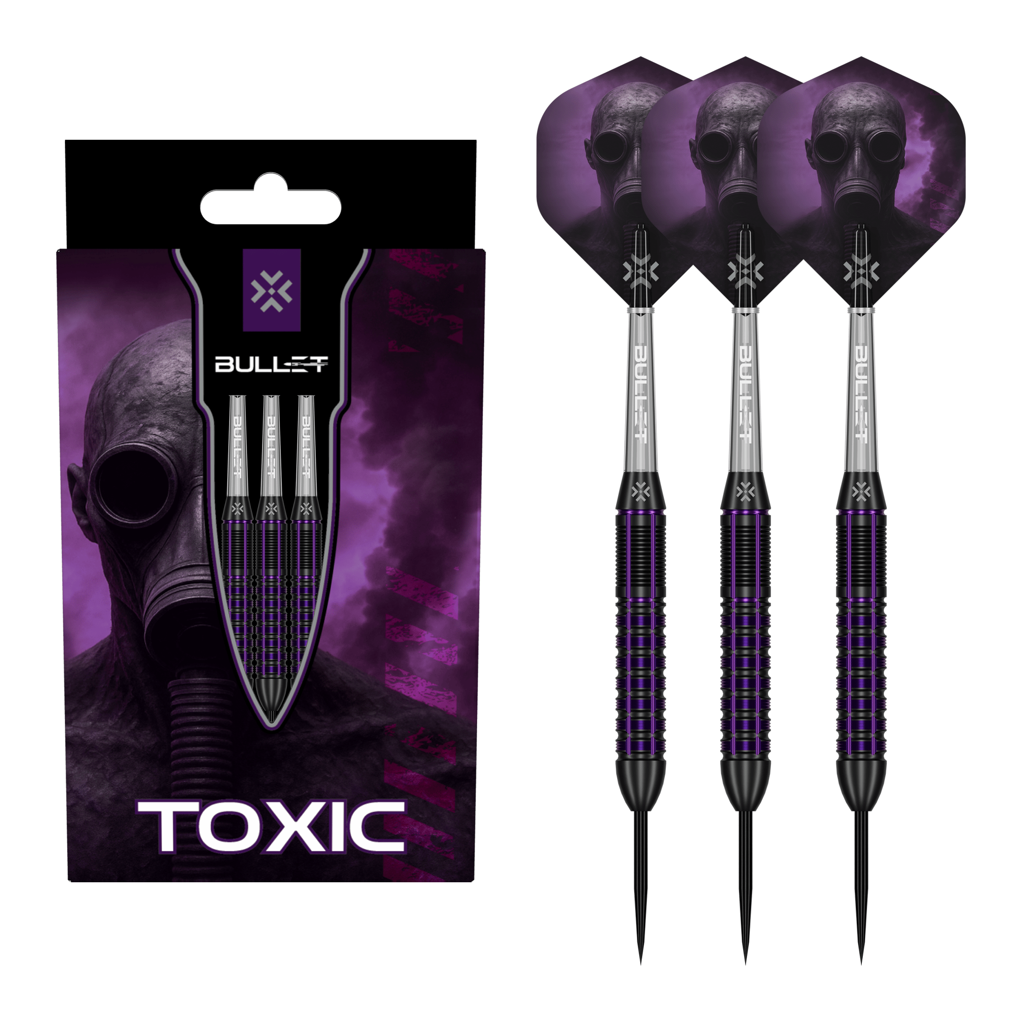 Bullet Toxic - Brass Barrel Steel Tip Darts 23 Grams Darts