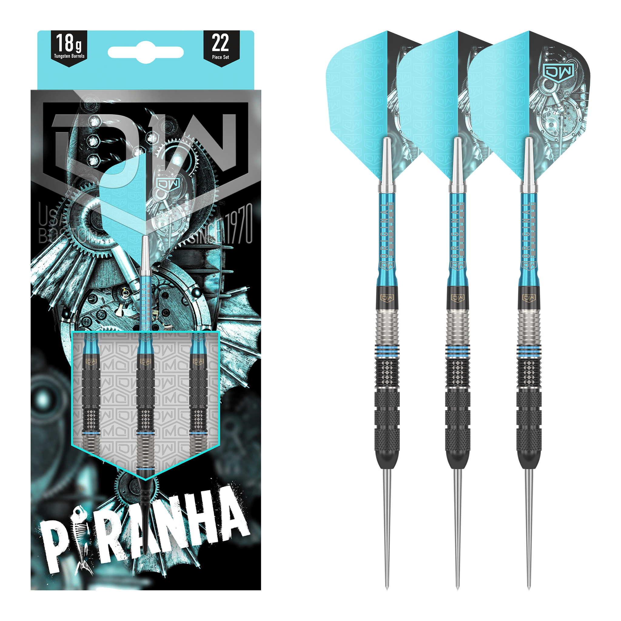 DW Piranha 01 - 90% Tungsten Steel Tip Darts 23 Grams Darts
