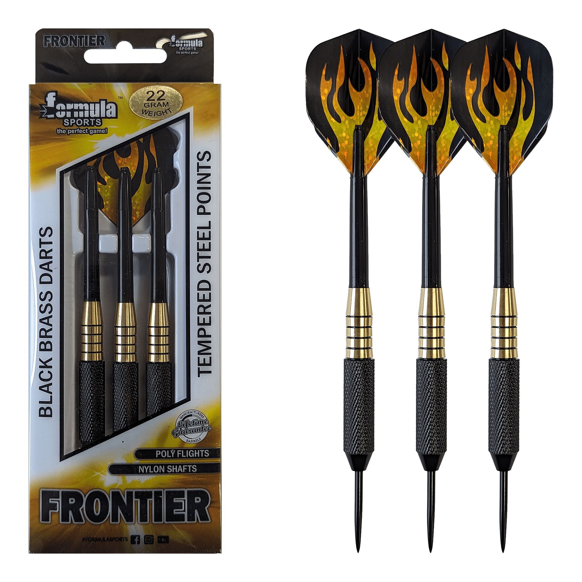 Formula Sports Frontier - Brass Barrel Steel Tip Darts 22 Grams Darts