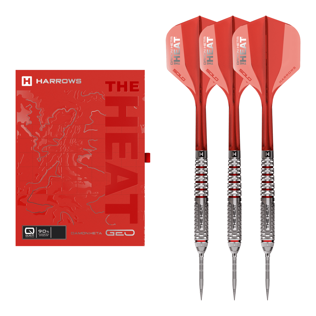 Harrows Damon Heta Geo Quick Point - 90% Tungsten Steel Tip Darts 22 Grams Darts