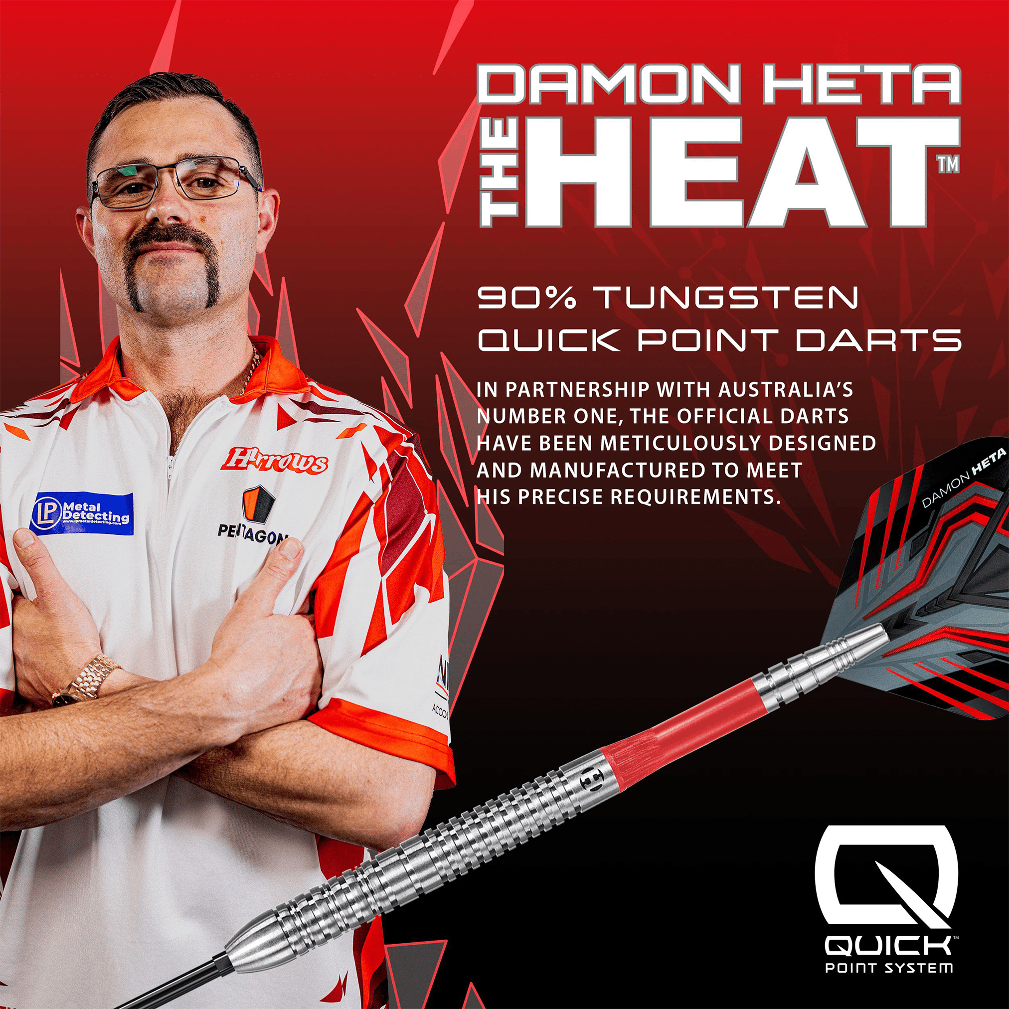 Harrows Damon Heta Natural Quick Point - 90% Tungsten Steel Tip Darts Darts