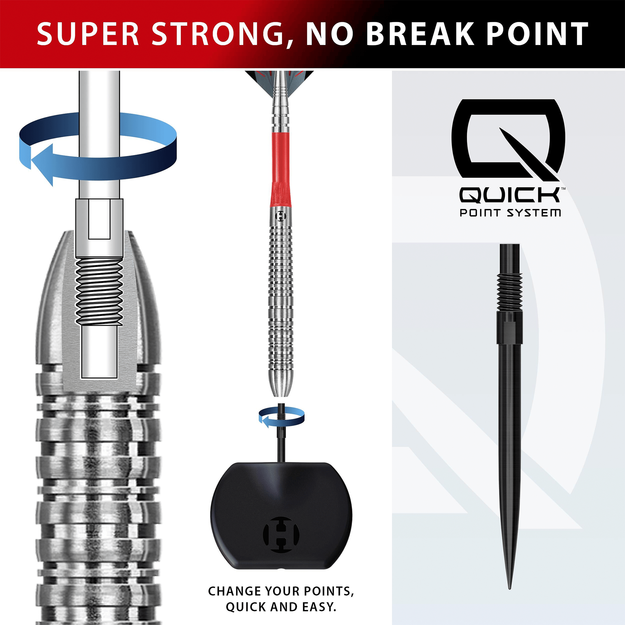 Harrows Damon Heta Natural Quick Point - 90% Tungsten Steel Tip Darts Darts