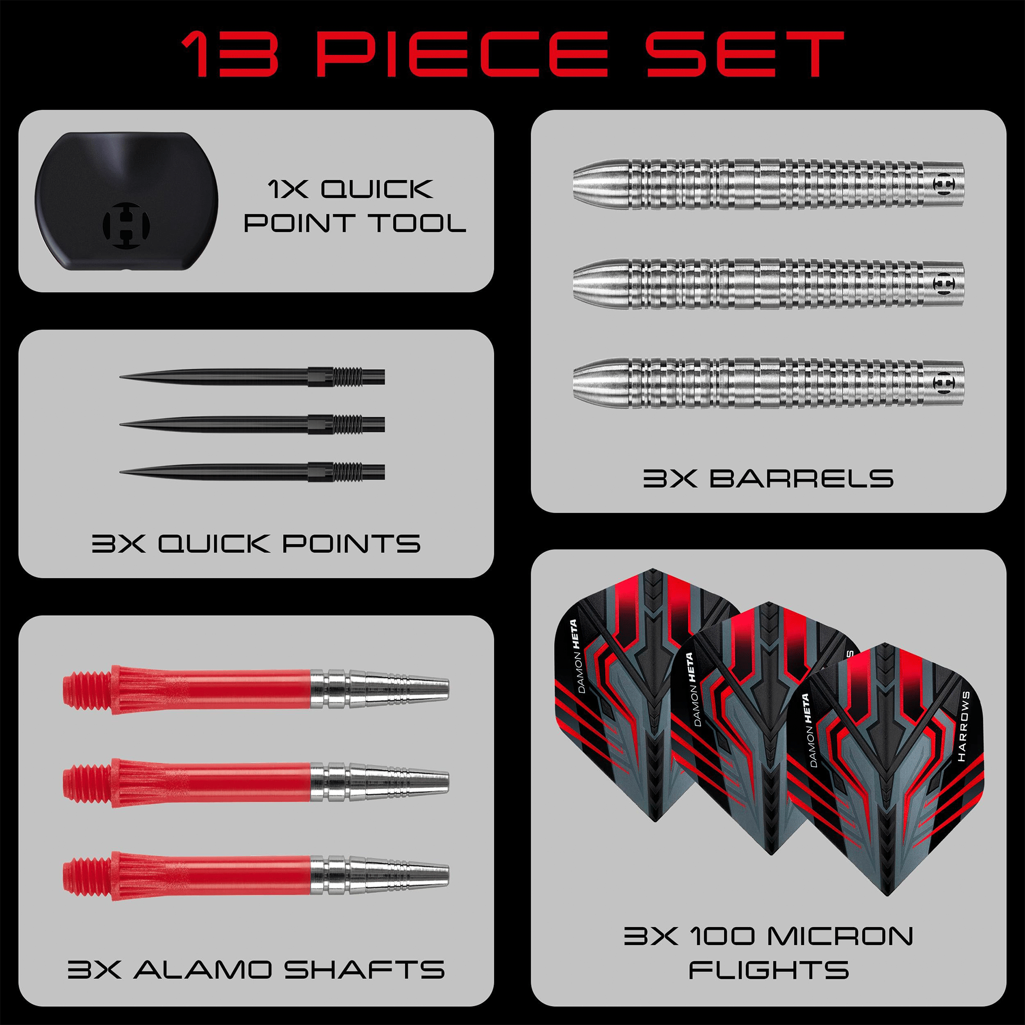 Harrows Damon Heta Natural Quick Point - 90% Tungsten Steel Tip Darts Darts