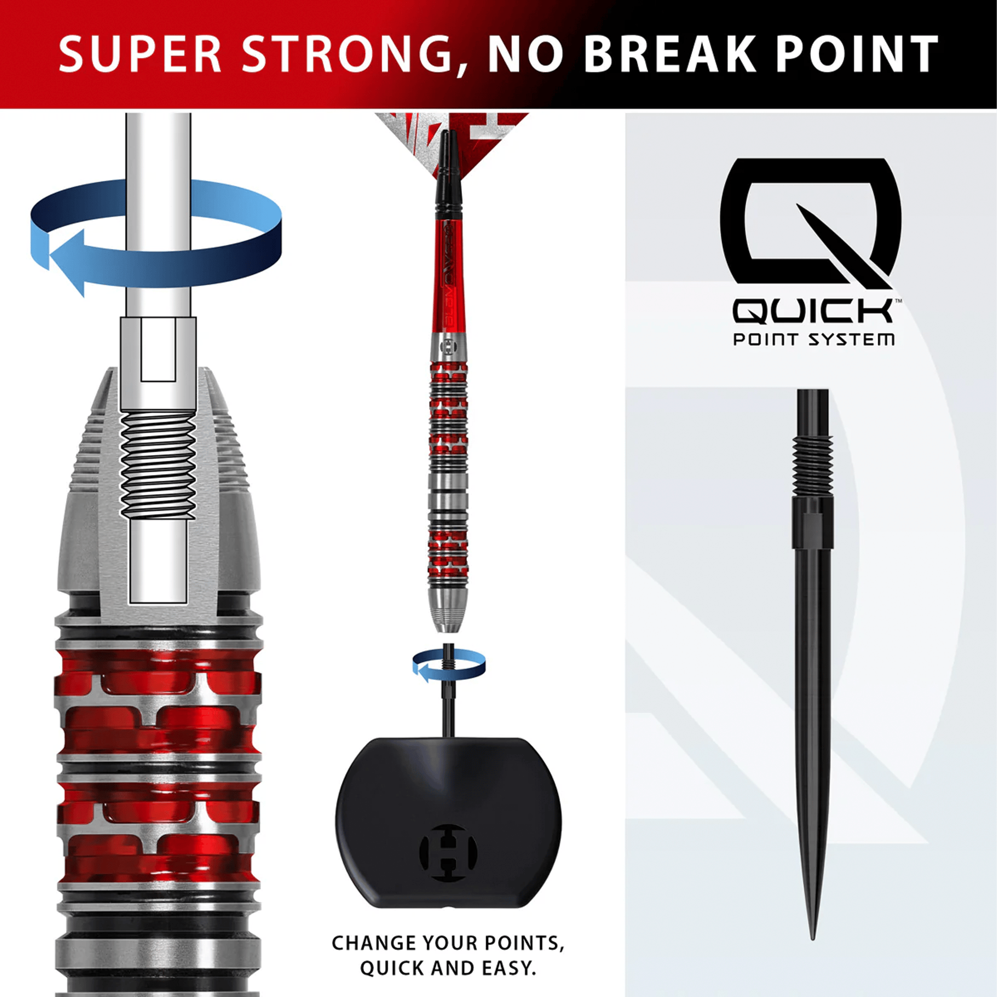 Harrows Damon Heta Series 3 Quick Point - 90% Tungsten Steel Tip Darts Darts