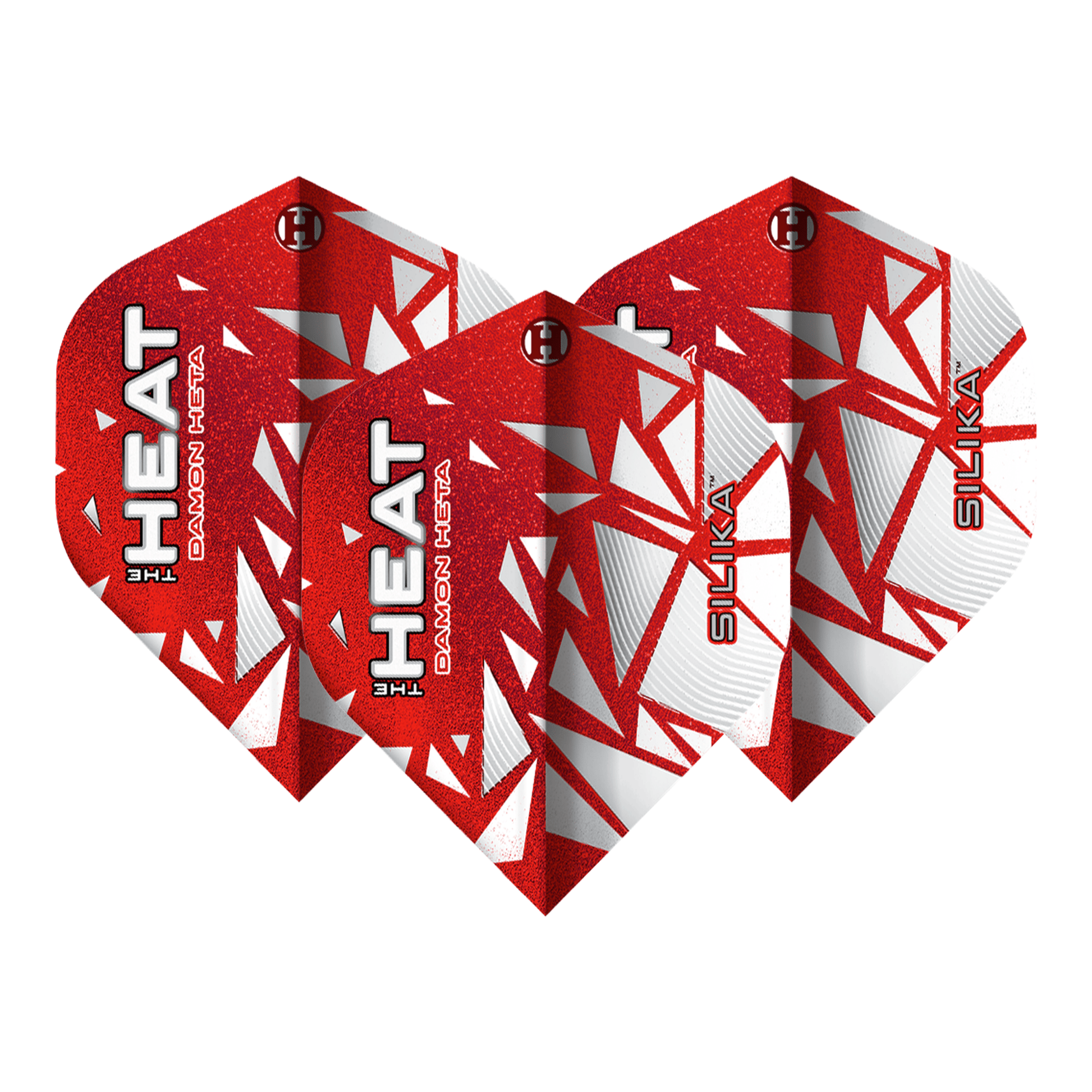 Harrows Damon Heta Series 4 - Silika Dart Flights No. 2 / Red & Silver Flights & Shafts