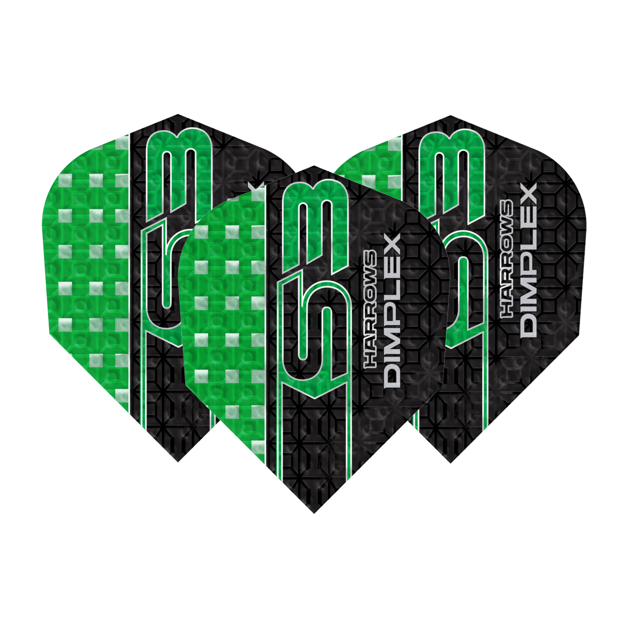 Harrows Dimplex - Dart Flights No. 6 / Green Flights & Shafts