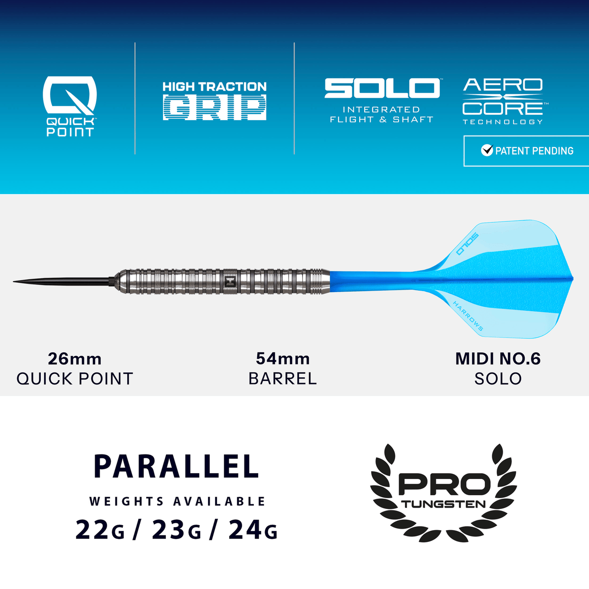 Harrows Flux Quick Point - Pro Tungsten Steel Tip Darts Darts