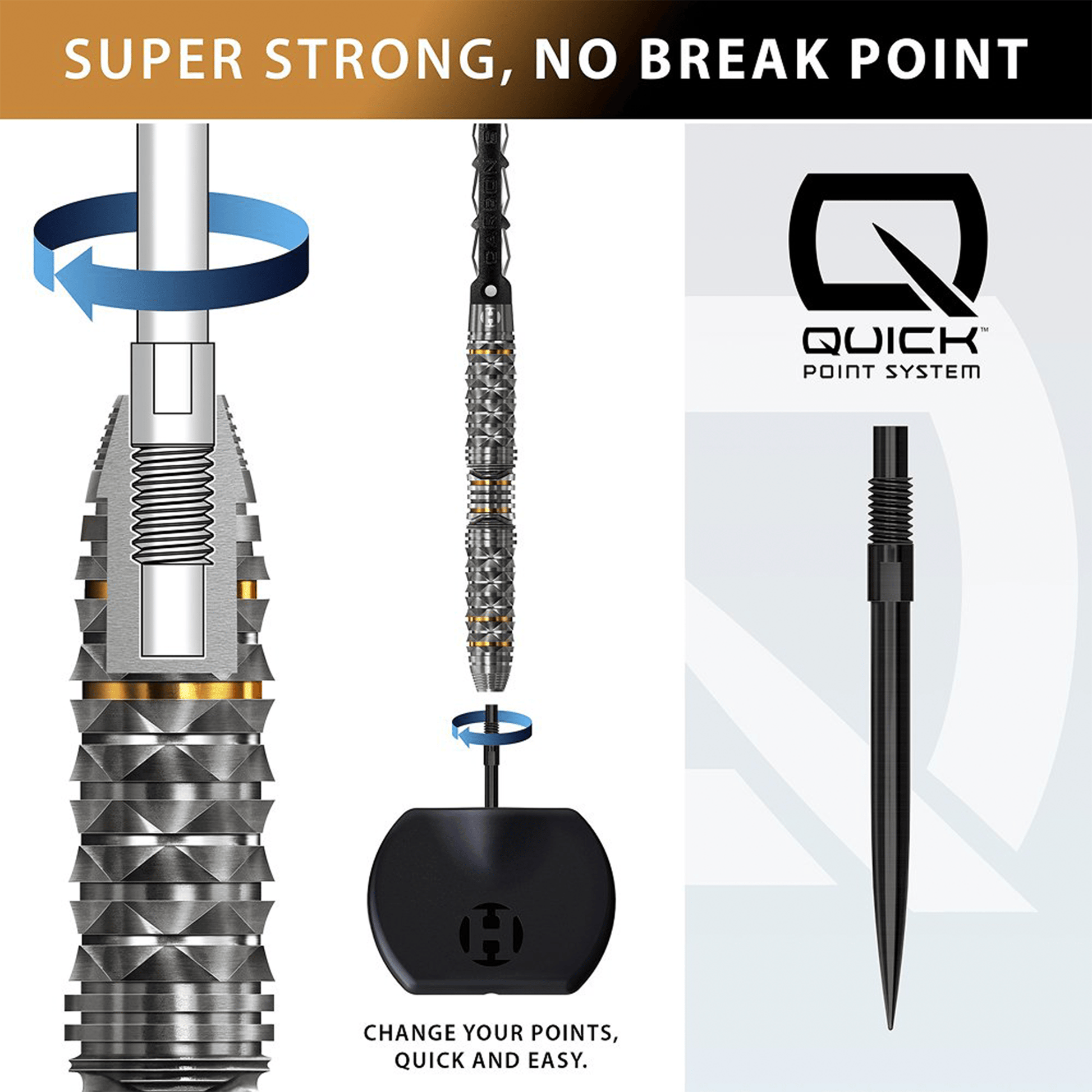 Harrows Opus Quick Point - 90% Tungsten Steel Tip Darts Darts