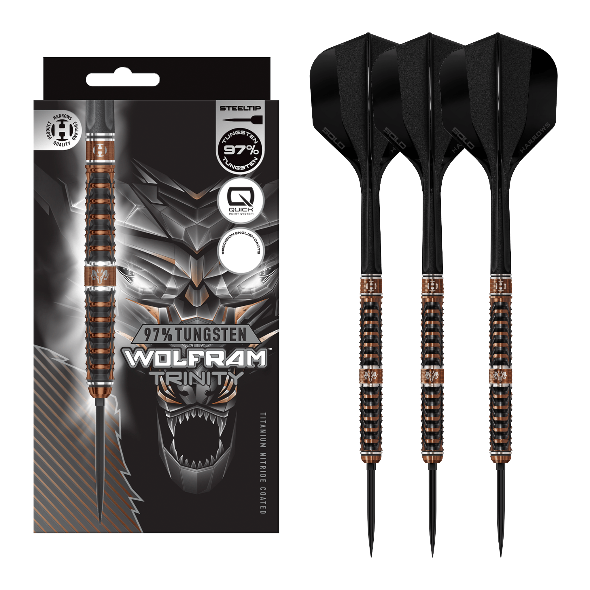Harrows Wolfram Trinity - 97% Tungsten Steel Tip Darts 21 Grams Darts
