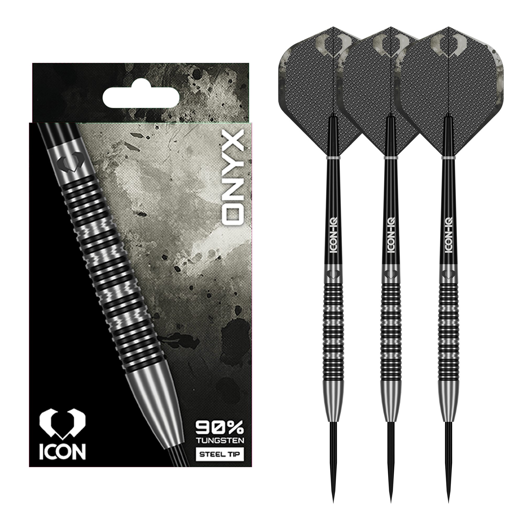 Icon Onyx - 90% Tungsten Steel Tip Darts 22 Grams Darts