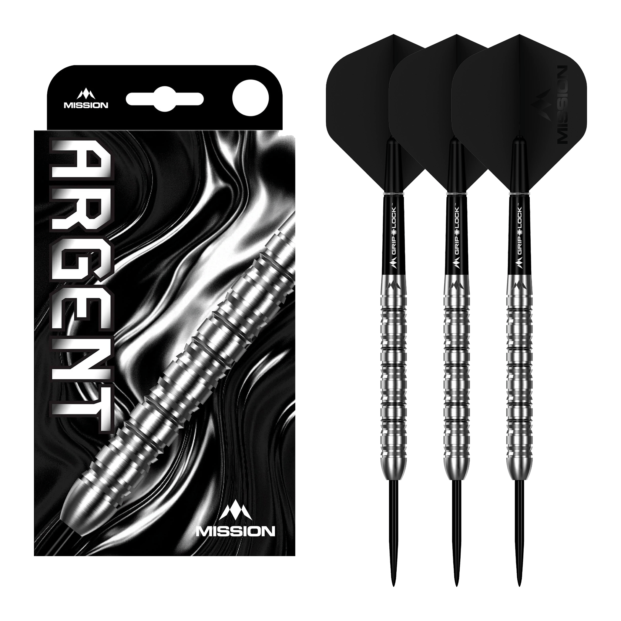 Mission Argent - 90% Tungsten Steel Tip Darts 22 Grams Darts