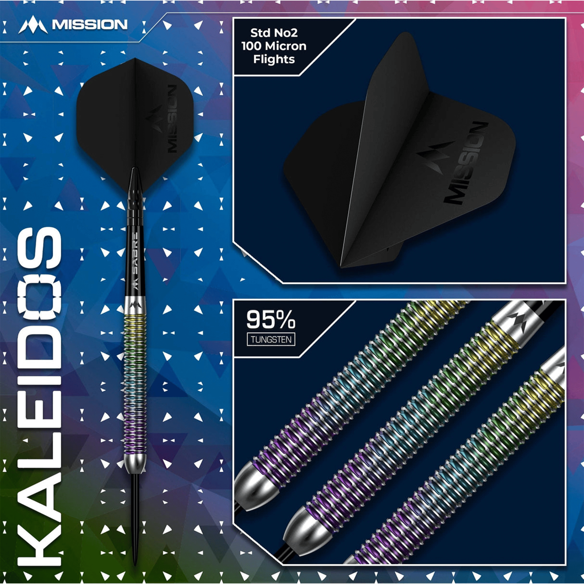 Mission Kaleidos - 95% Tungsten Steel Tip Darts Darts