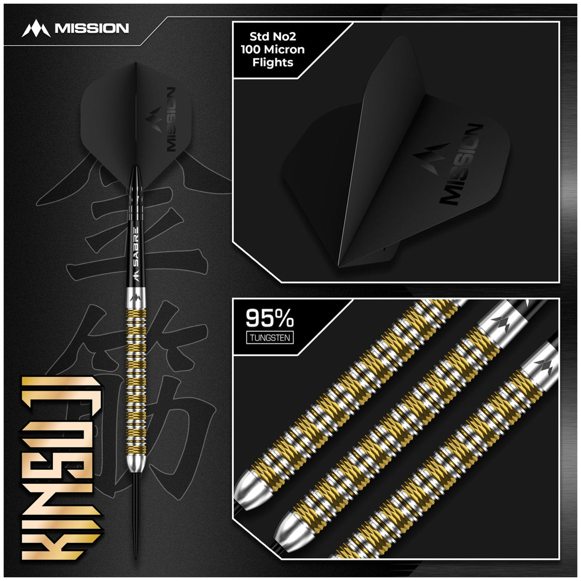 Mission Kinsuji - 95% Tungsten Steel Tip Darts Darts