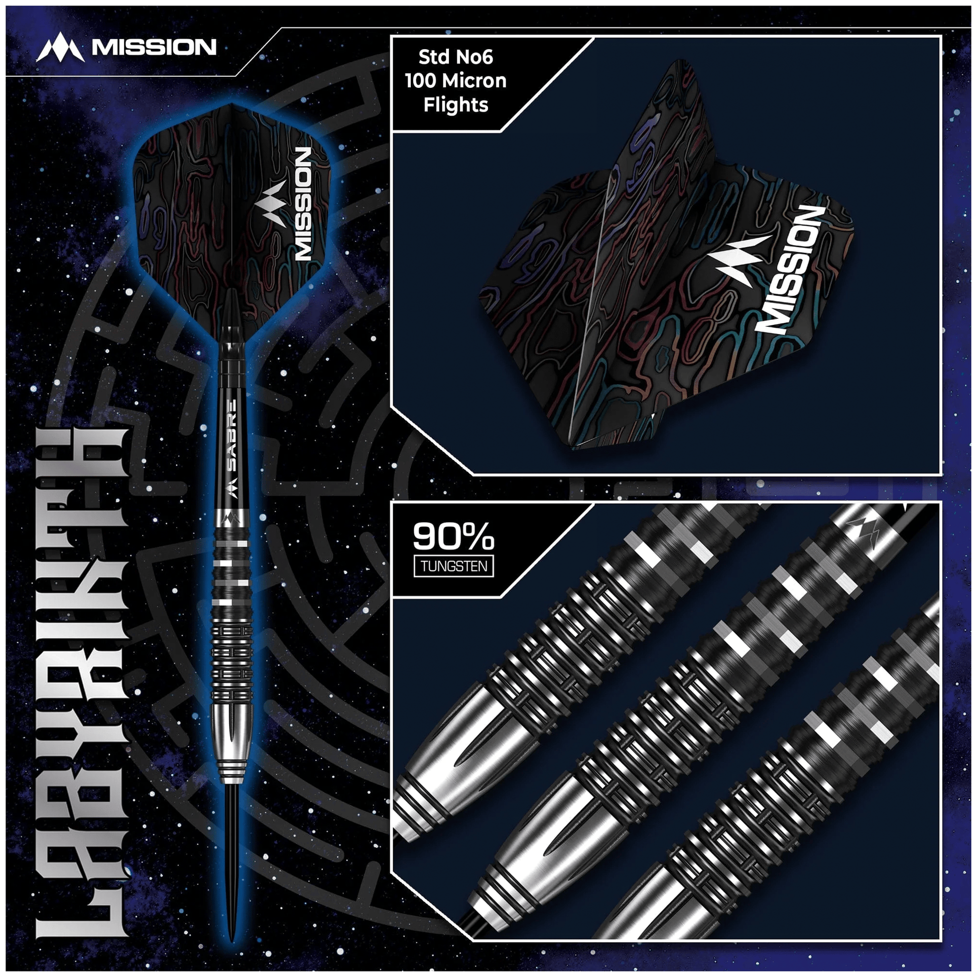 Mission Labyrinth - 90% Tungsten Steel Tip Darts Darts