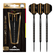 Mission Mike De Decker Black & Gold- 95% Tungsten Steel Tip Darts 22 Grams Darts