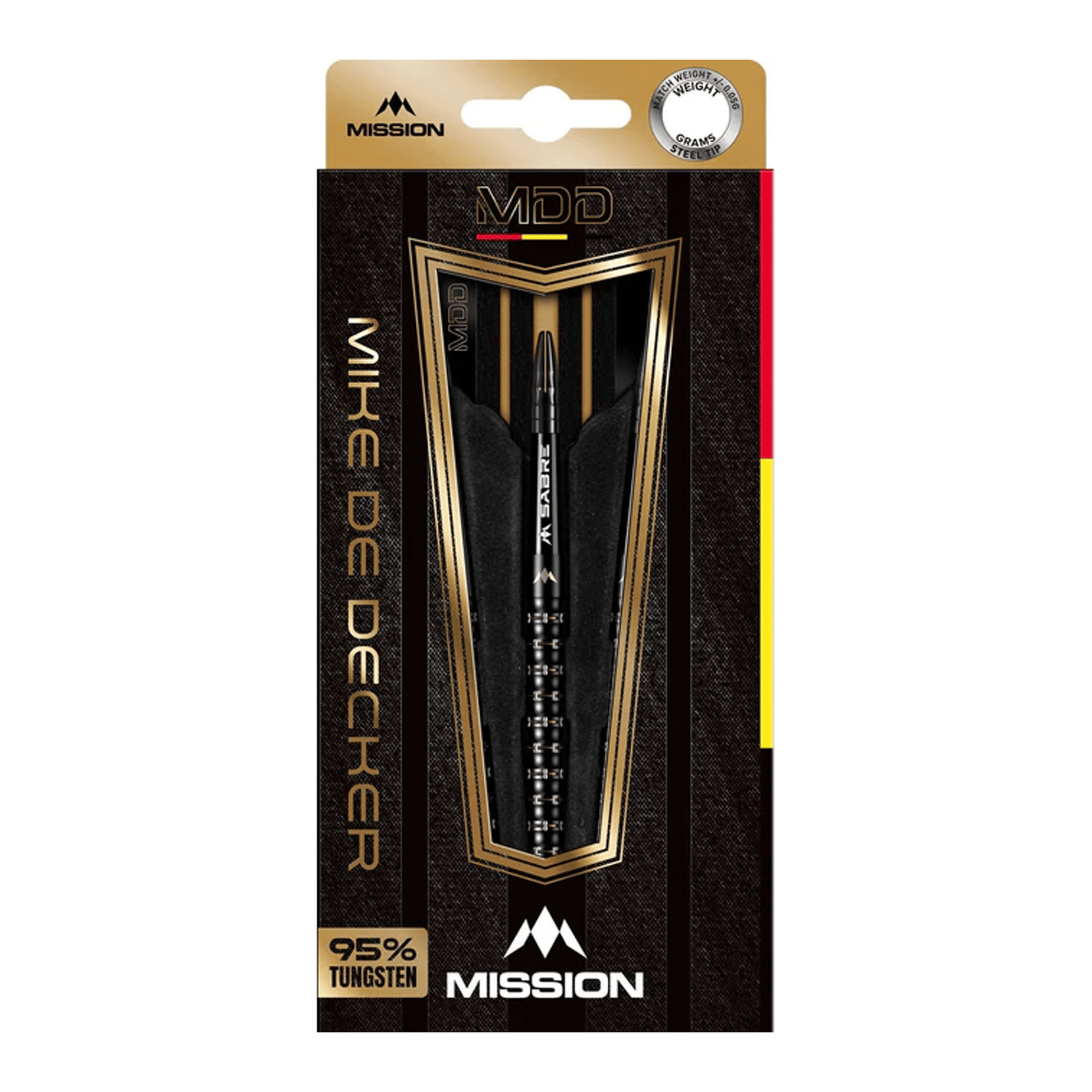 Mission Mike De Decker Black & Gold- 95% Tungsten Steel Tip Darts Darts