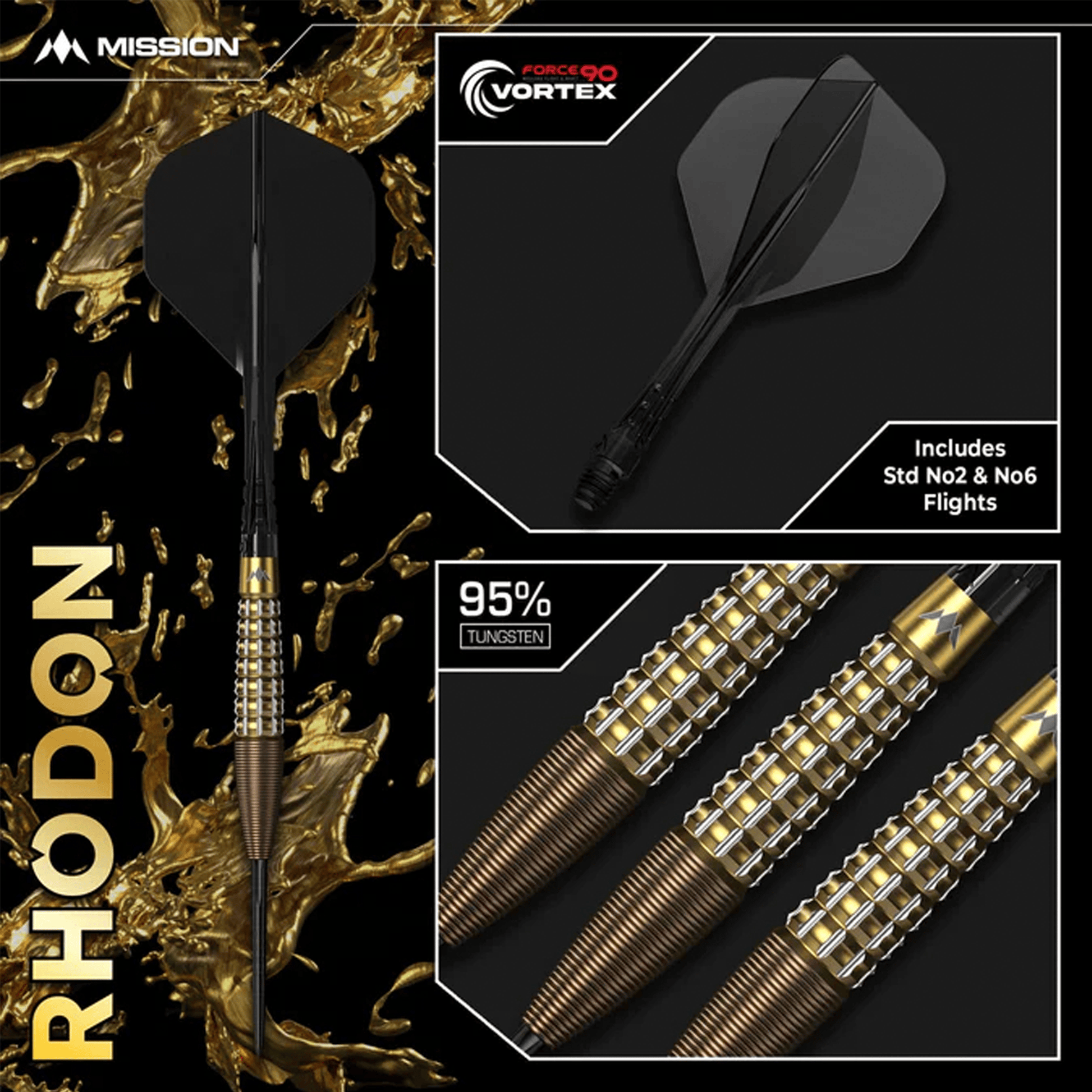 Mission Rhodon - 95% Tungsten Steel Tip Darts Darts