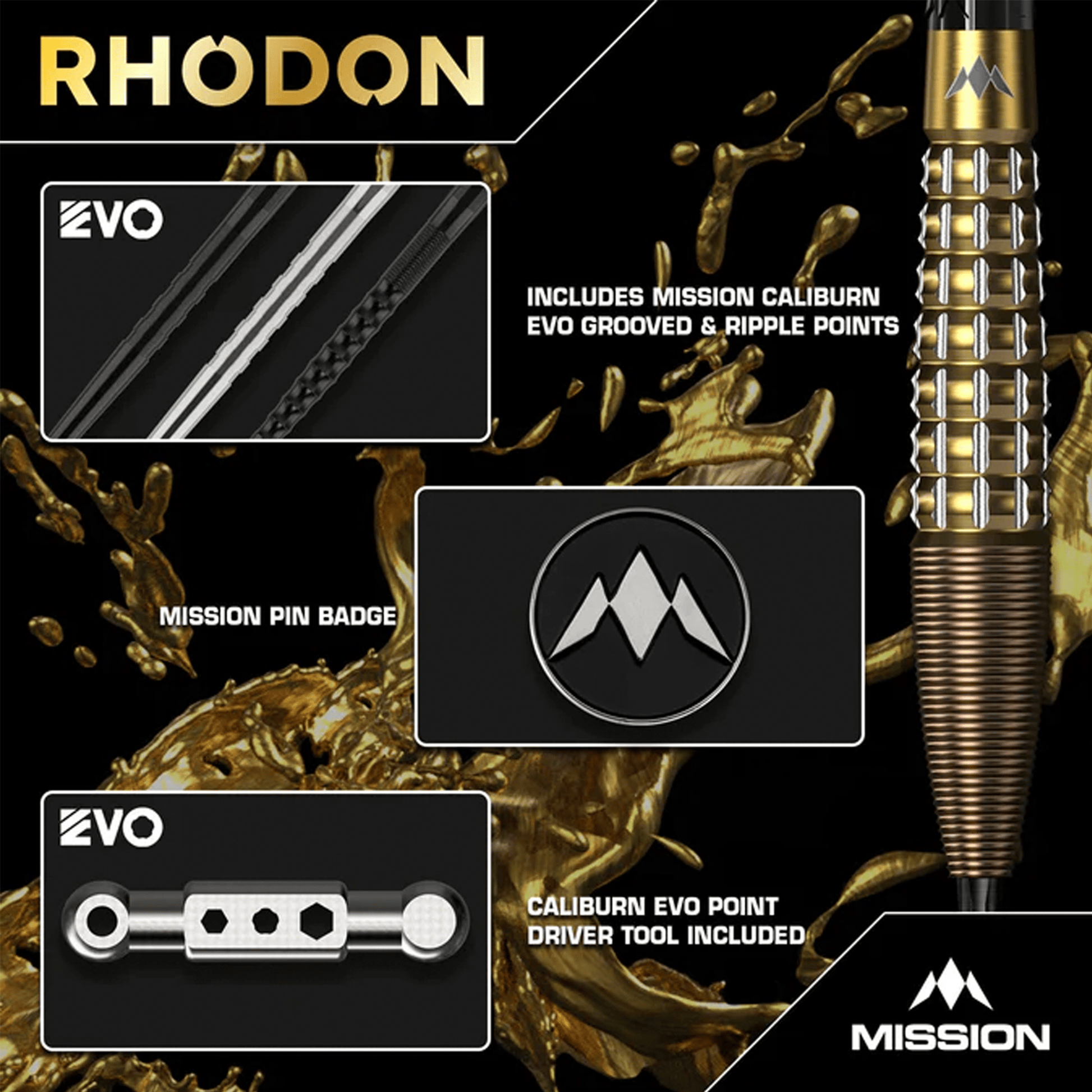 Mission Rhodon - 95% Tungsten Steel Tip Darts Darts