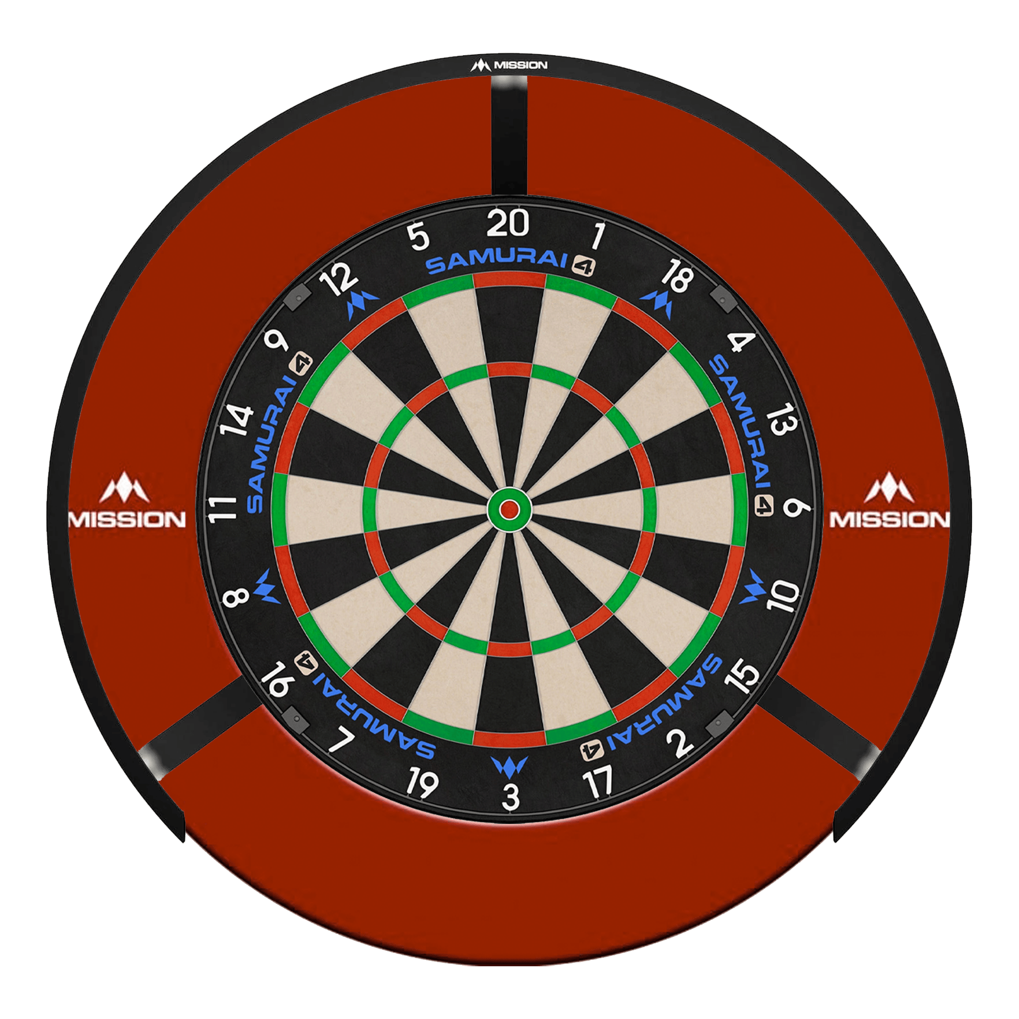 Mission Samurai 4 Dartboard, Surround & Torus Light Bundle Dartboard Bundles