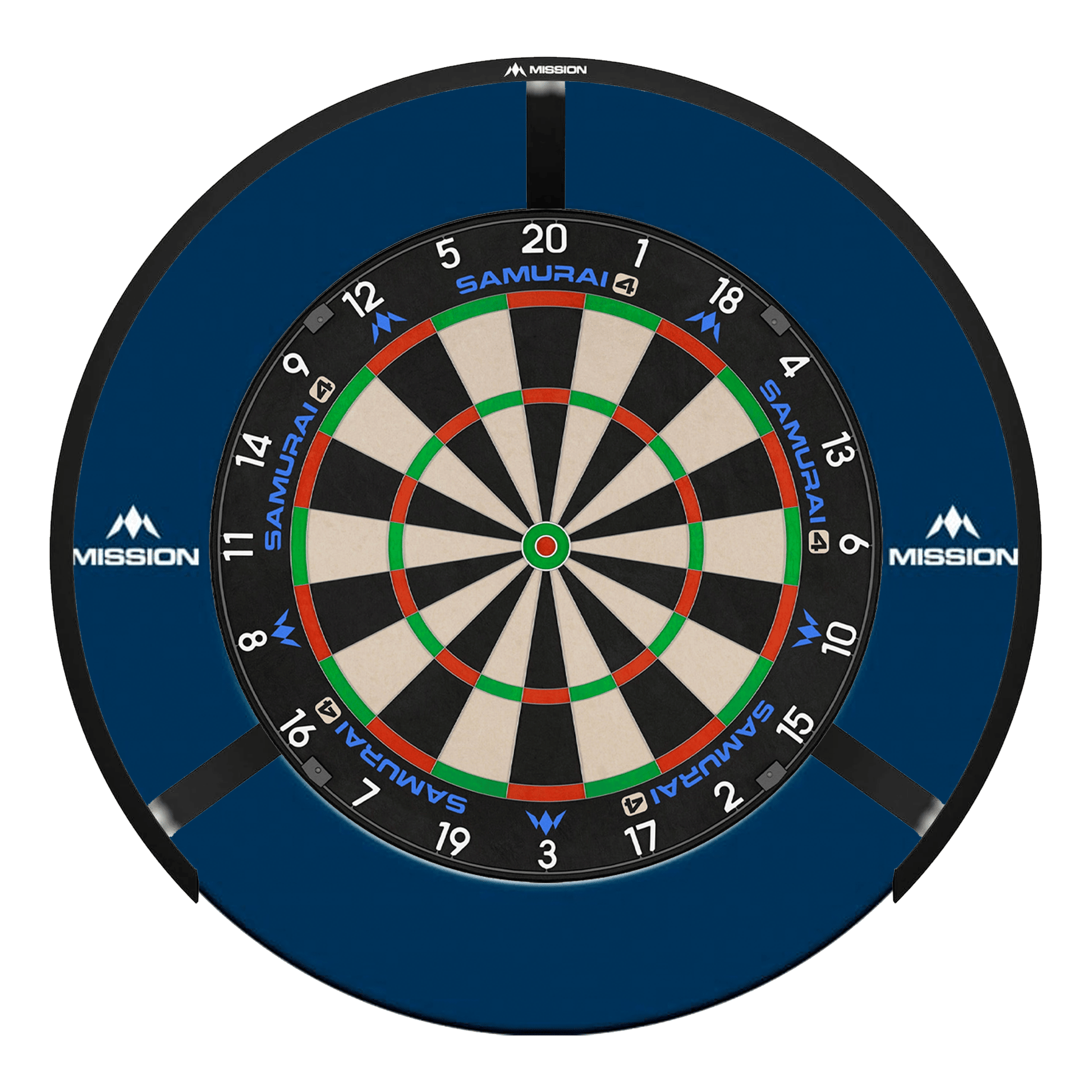 Mission Samurai 4 Dartboard, Surround & Torus Light Bundle Dartboard Bundles