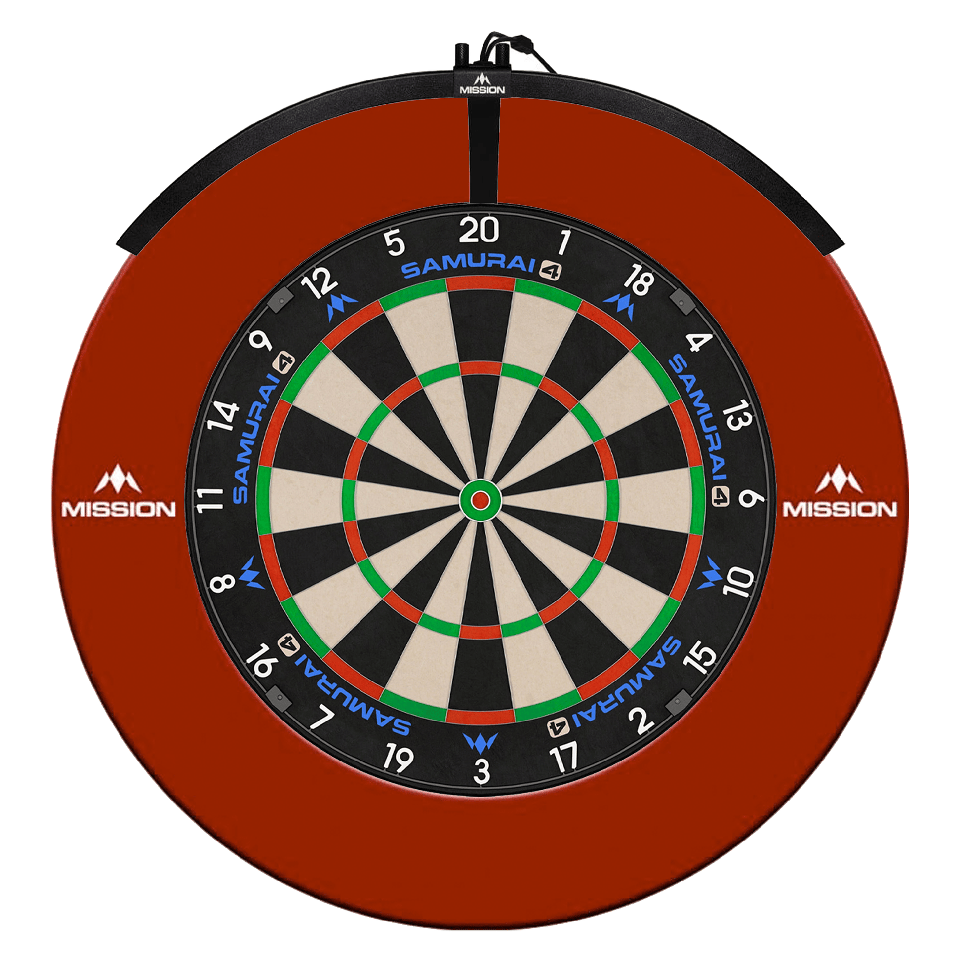 Mission Samurai 4 Dartboard, Surround & Torus Light Bundle Dartboard Bundles