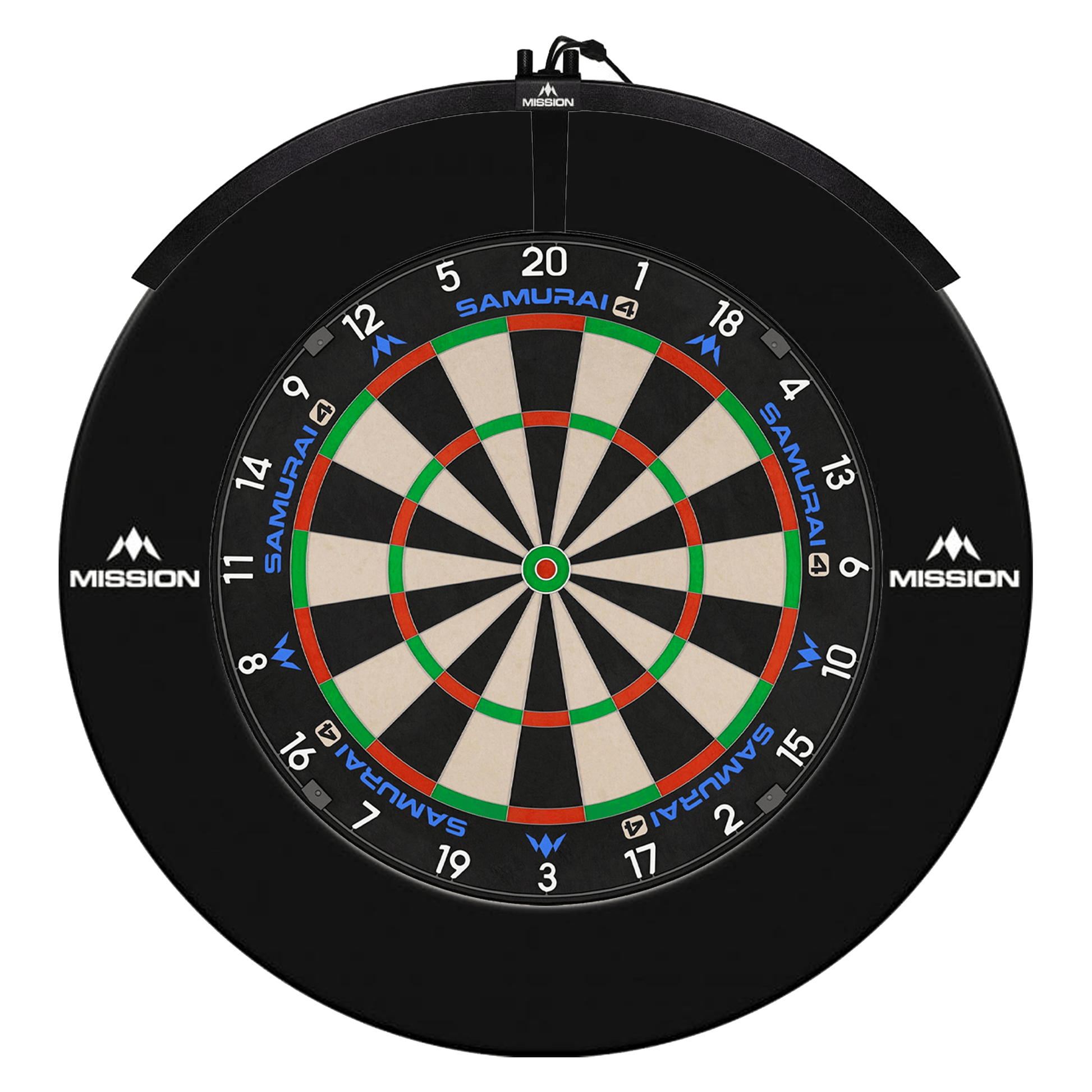 Mission Samurai 4 Dartboard, Surround & Torus Light Bundle Dartboard Bundles