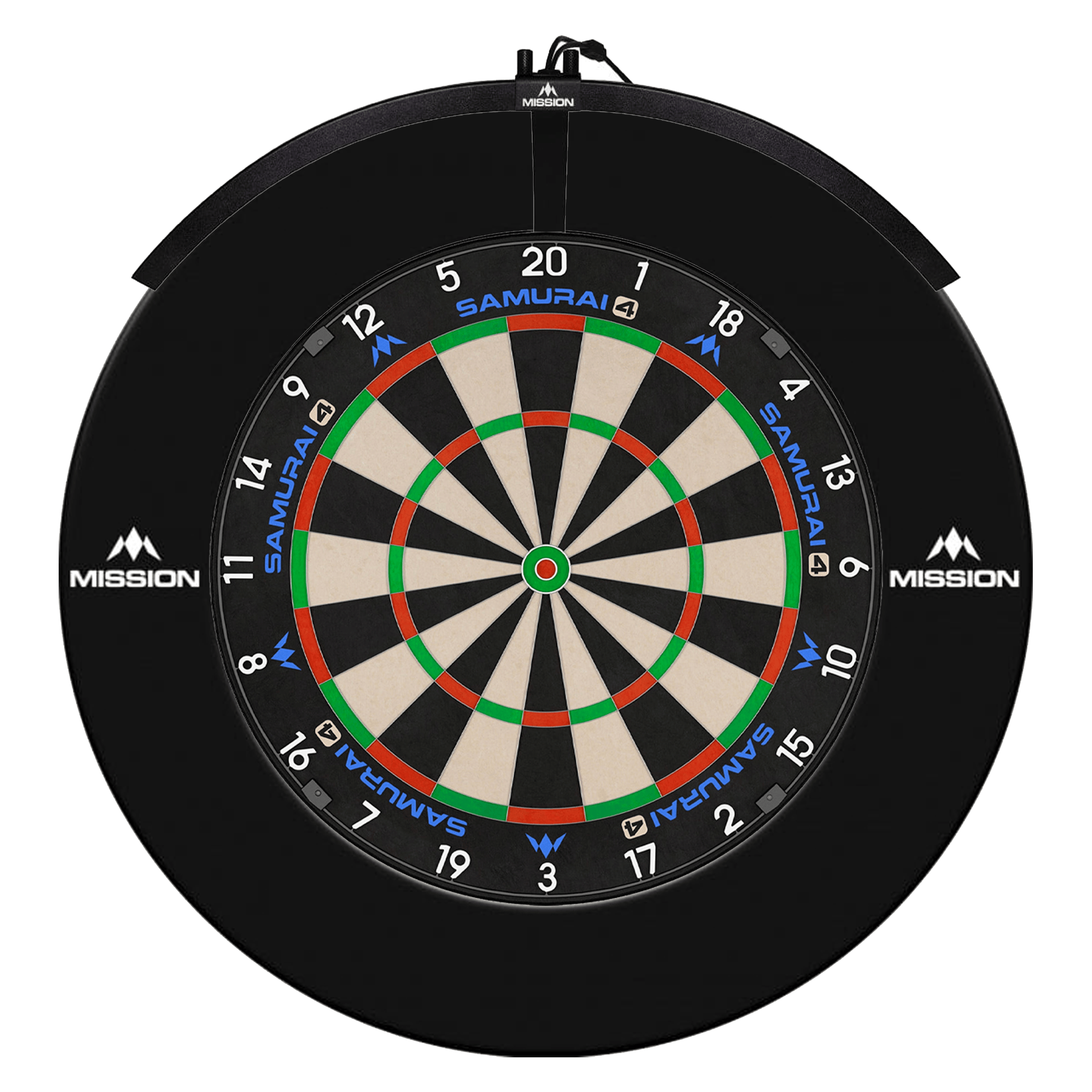 Mission Samurai 4 Dartboard, Surround & Torus Light Bundle Dartboard Bundles
