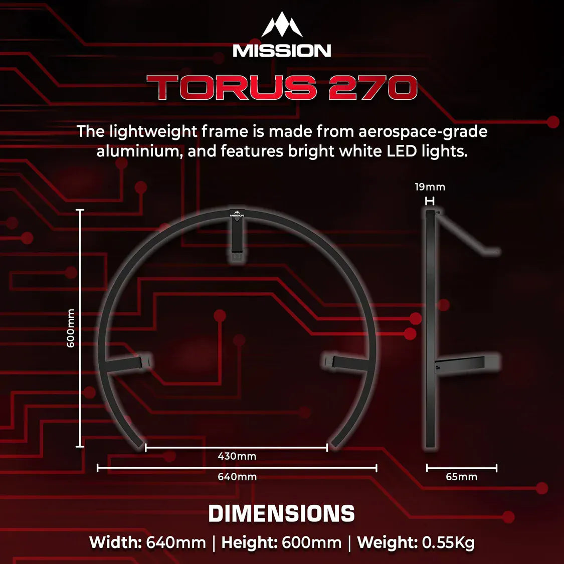 Mission Samurai 4 Dartboard, Surround & Torus Light Bundle Dartboard Bundles