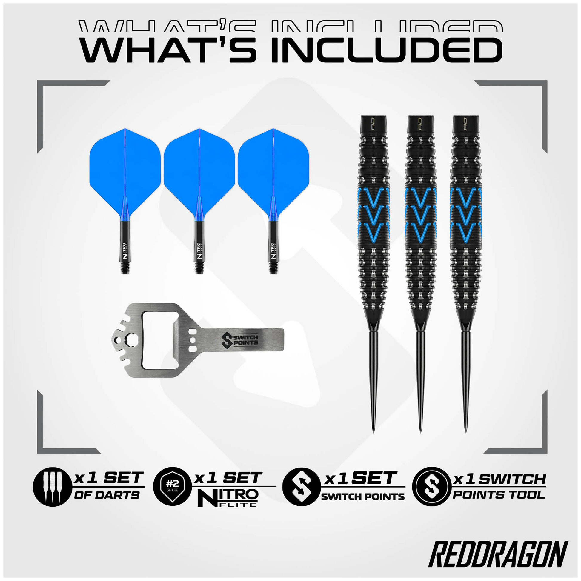 Red Dragon Amp Torpedo Switch Point - 90% Steel Tip Darts Darts