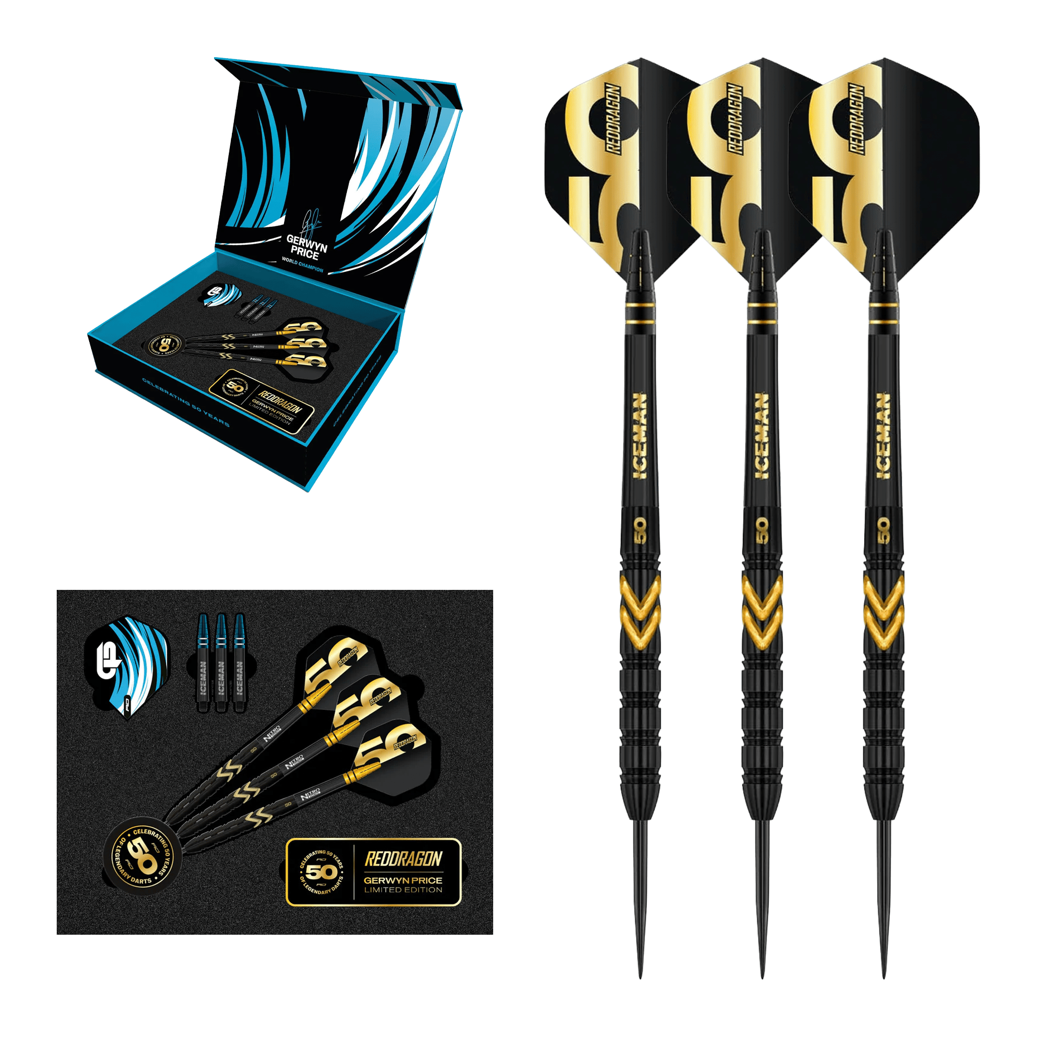 Red Dragon Gerwyn Price 50 Year Player Limited Edition - 90% Tungsten Steel Tip Darts 23 Grams Darts