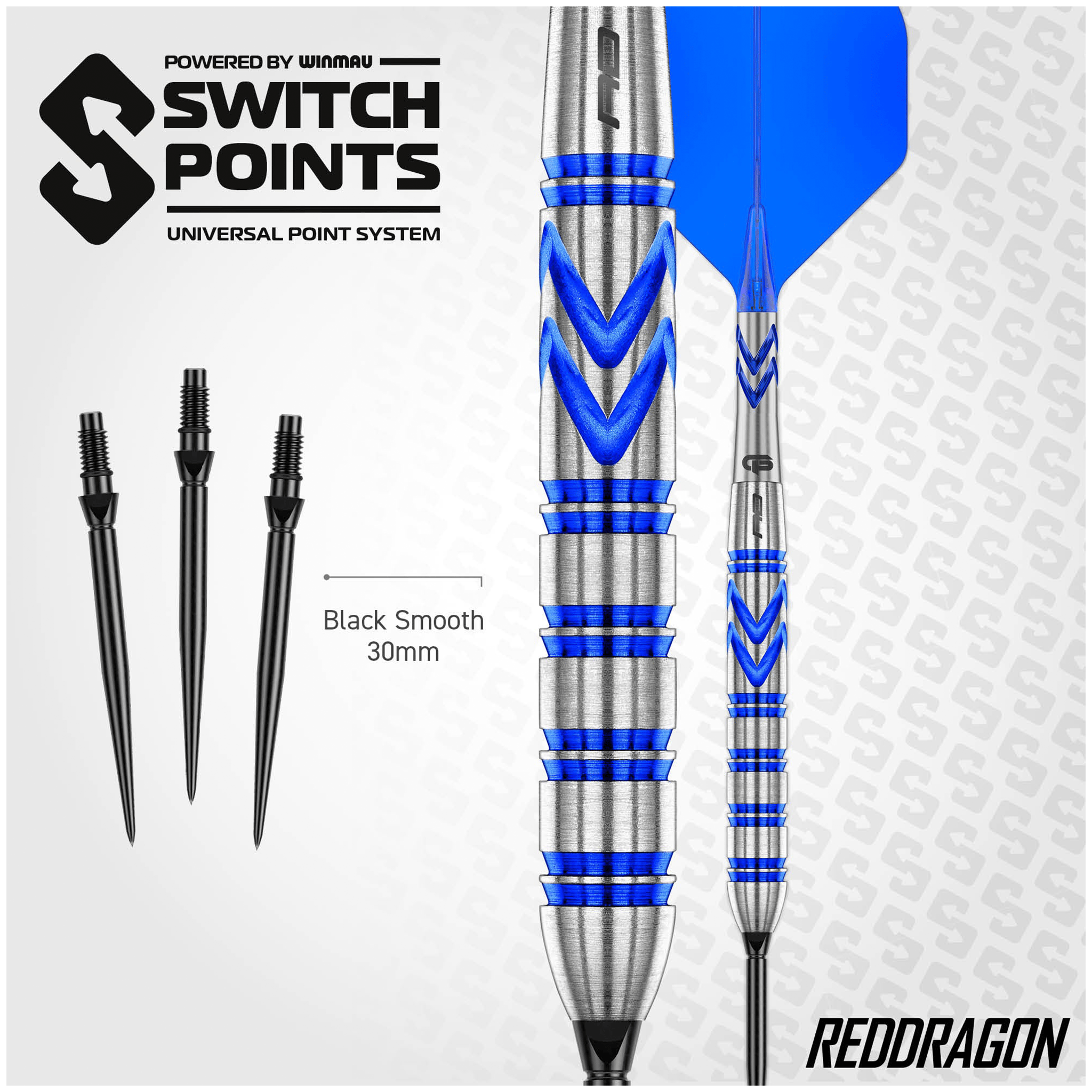 Red Dragon Gerwyn Price Iceman Blue Switch Point - 90% Tungsten Steel Tip Darts Darts