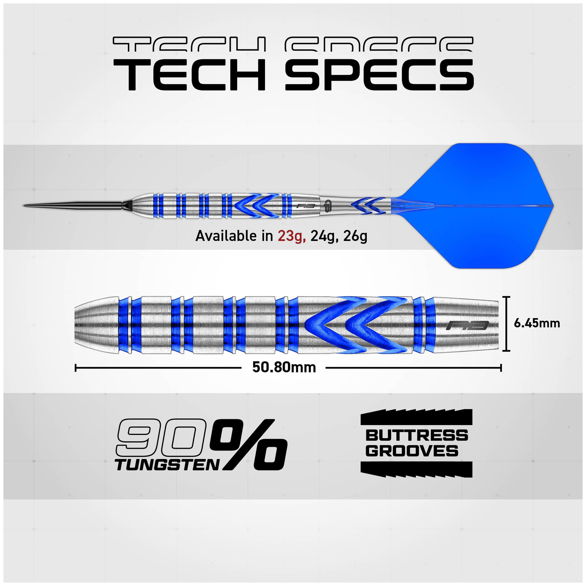 Red Dragon Gerwyn Price Iceman Blue Switch Point - 90% Tungsten Steel Tip Darts Darts