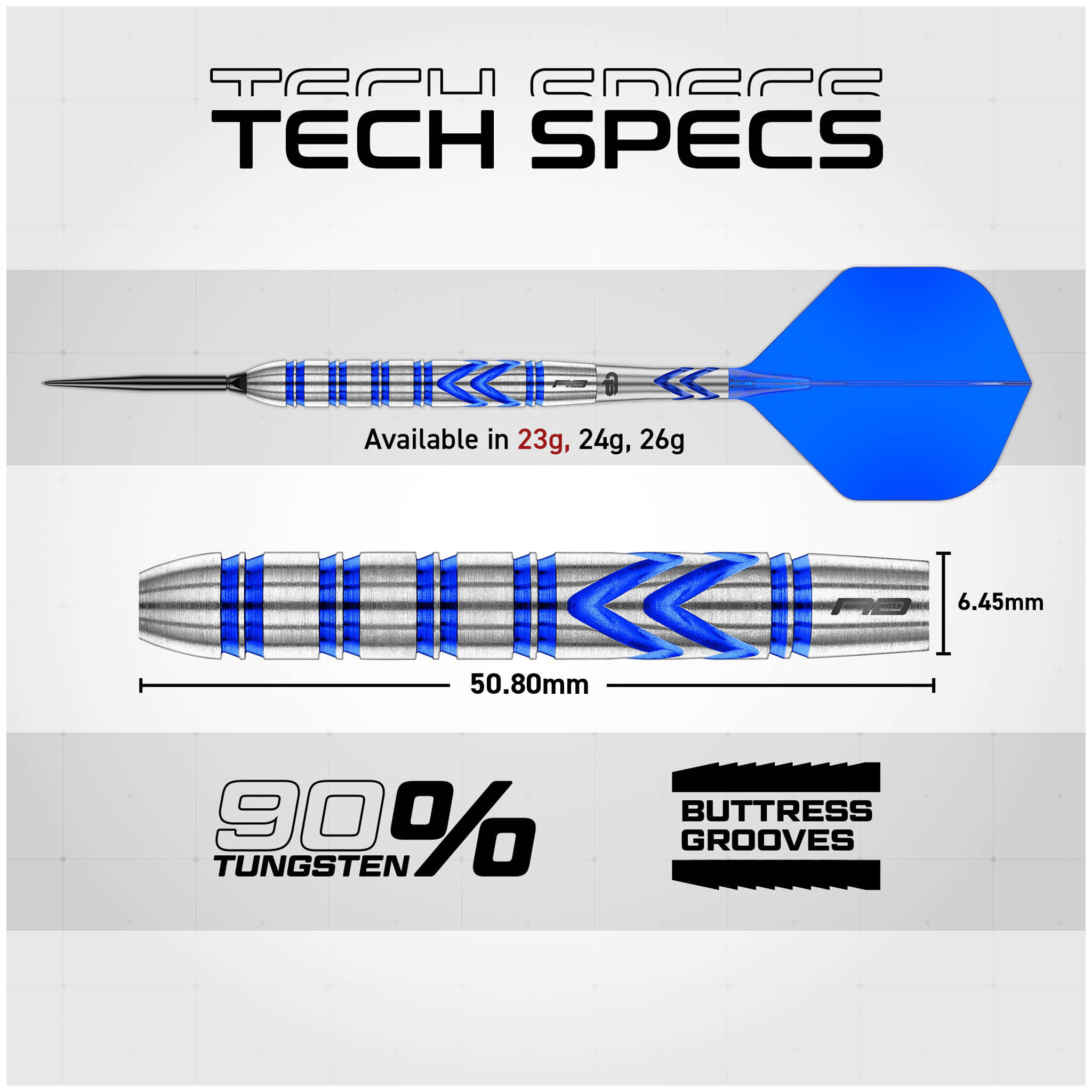 Red Dragon Gerwyn Price Iceman Blue Switch Point - 90% Tungsten Steel Tip Darts Darts