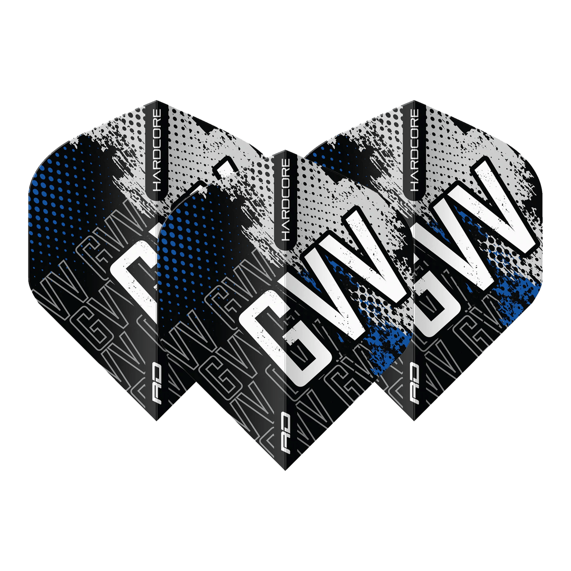 Red Dragon Gian Van Veen Premium - Hardcore Dart Flights No. 2 / Black & Blue Flights & Shafts