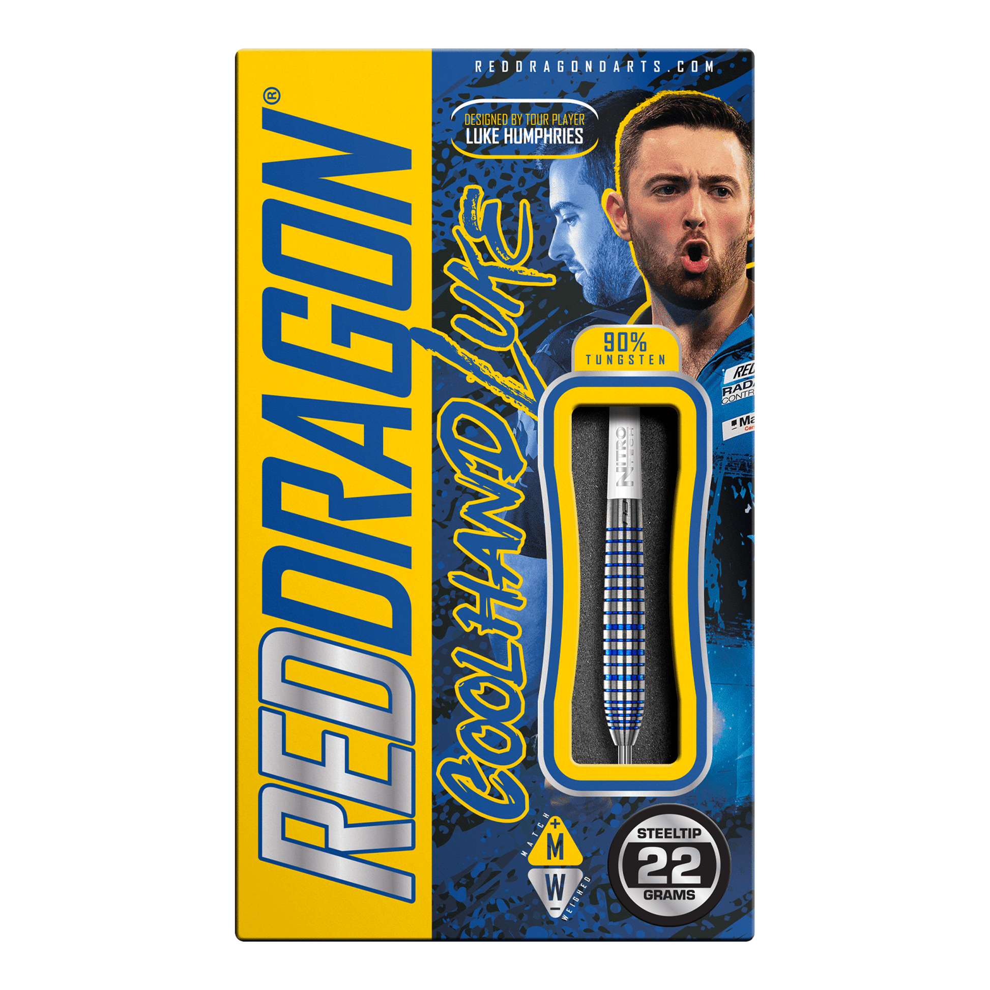 Red Dragon Luke Humphries TX3 Cool Blue - 90% Tungsten Steel Tip Darts Darts